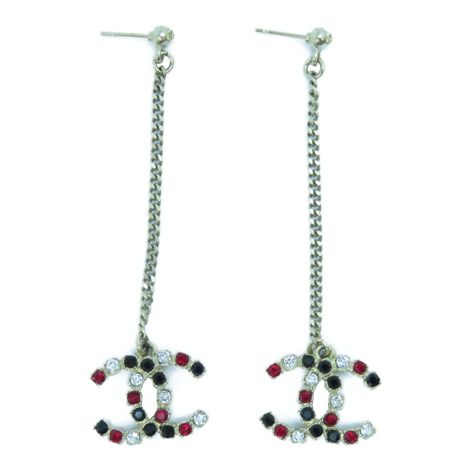 CHANEL 金屬Earrings金扣耳環黑色/紅色/金色