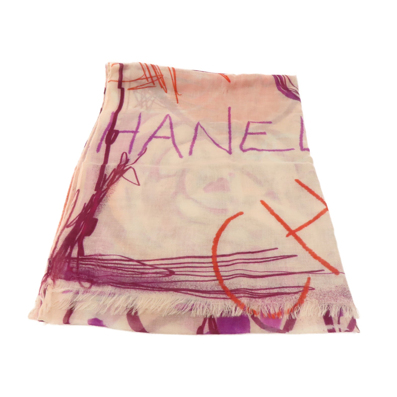 CHANEL 羊絨Muffler圍巾粉紅色