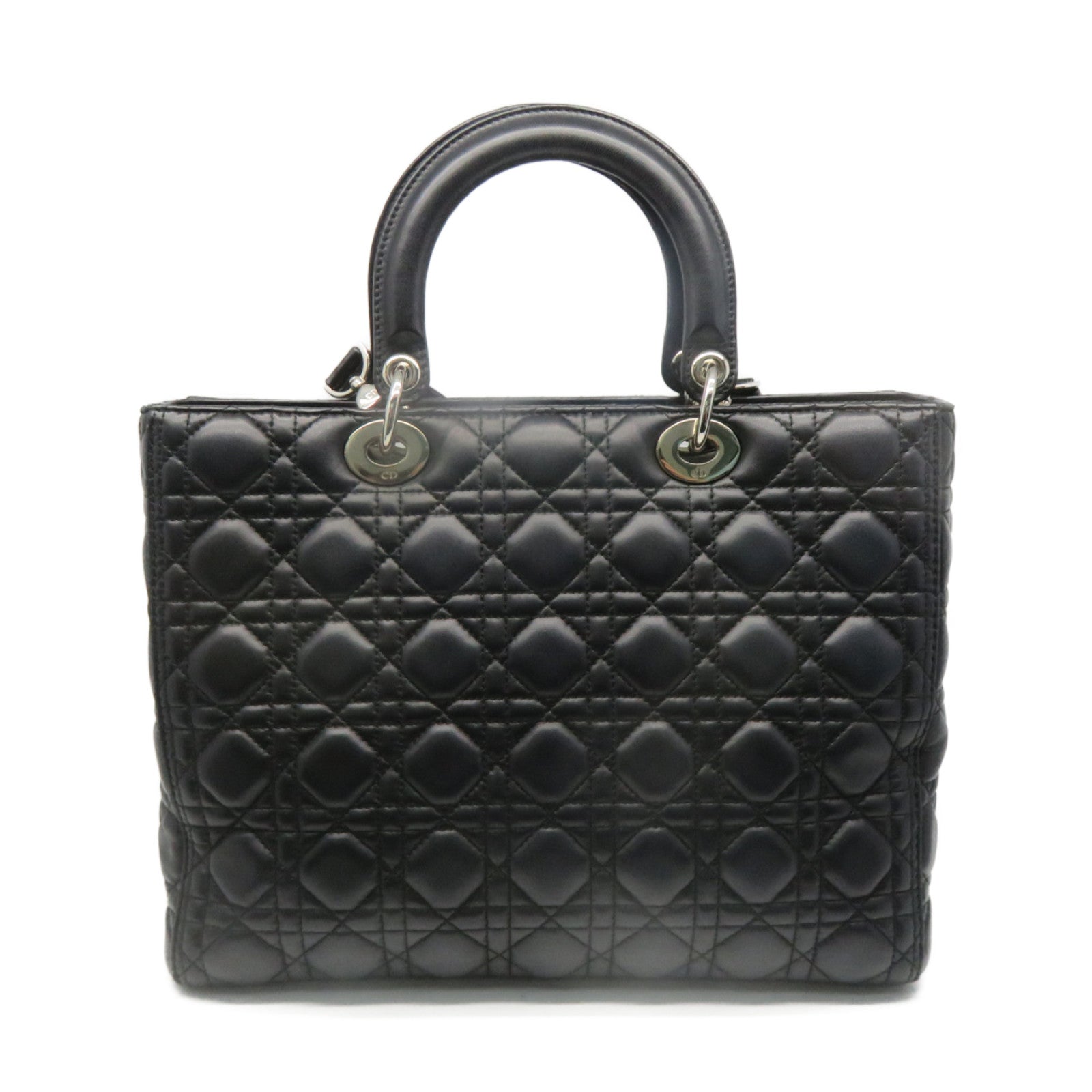 Dior 牛皮皮革Lady Dior 2 Way Handbag手挽肩背两用袋黑色