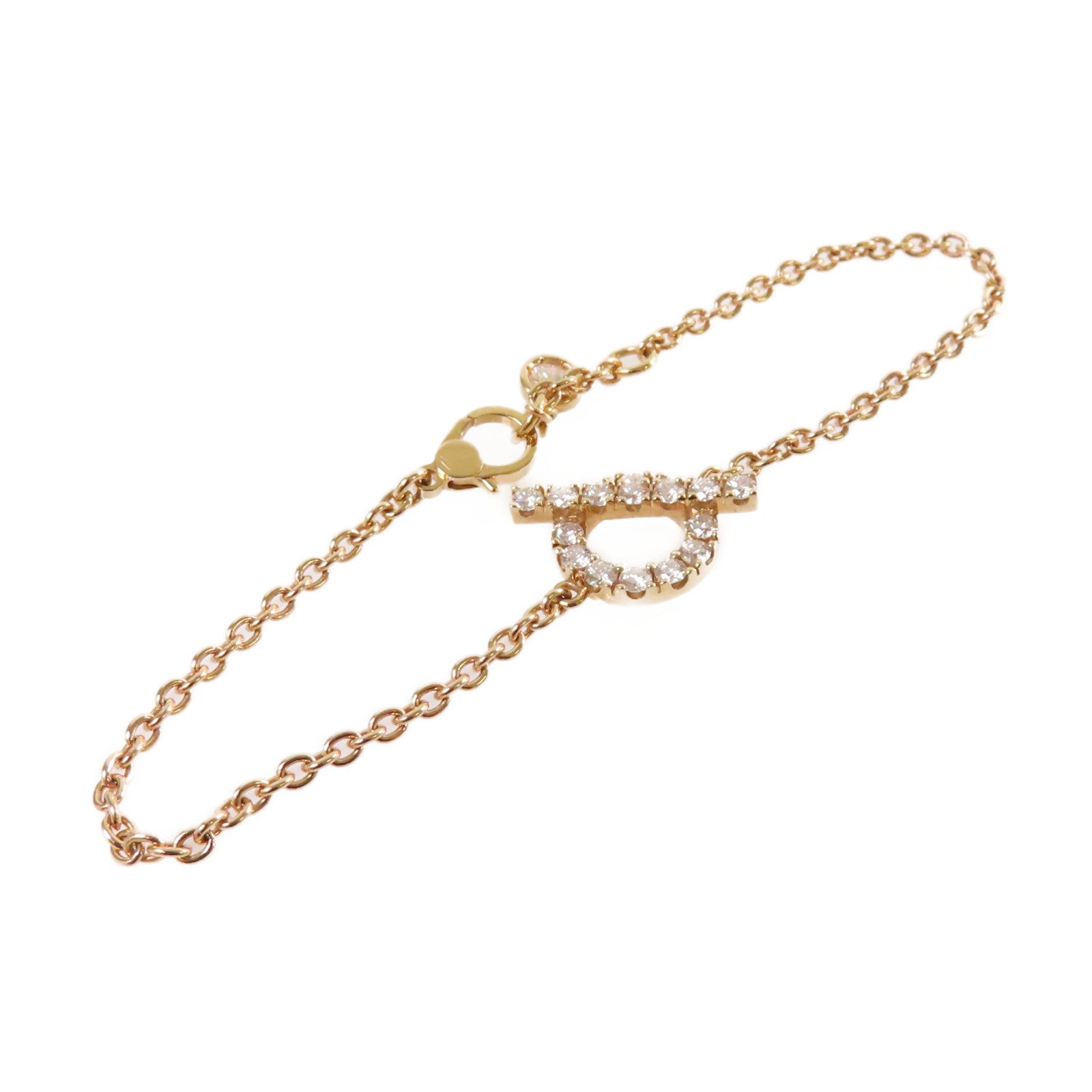 HERMES 18K玫瑰金/0.55ct鑽石Finesse Diamond Bracelet手鏈