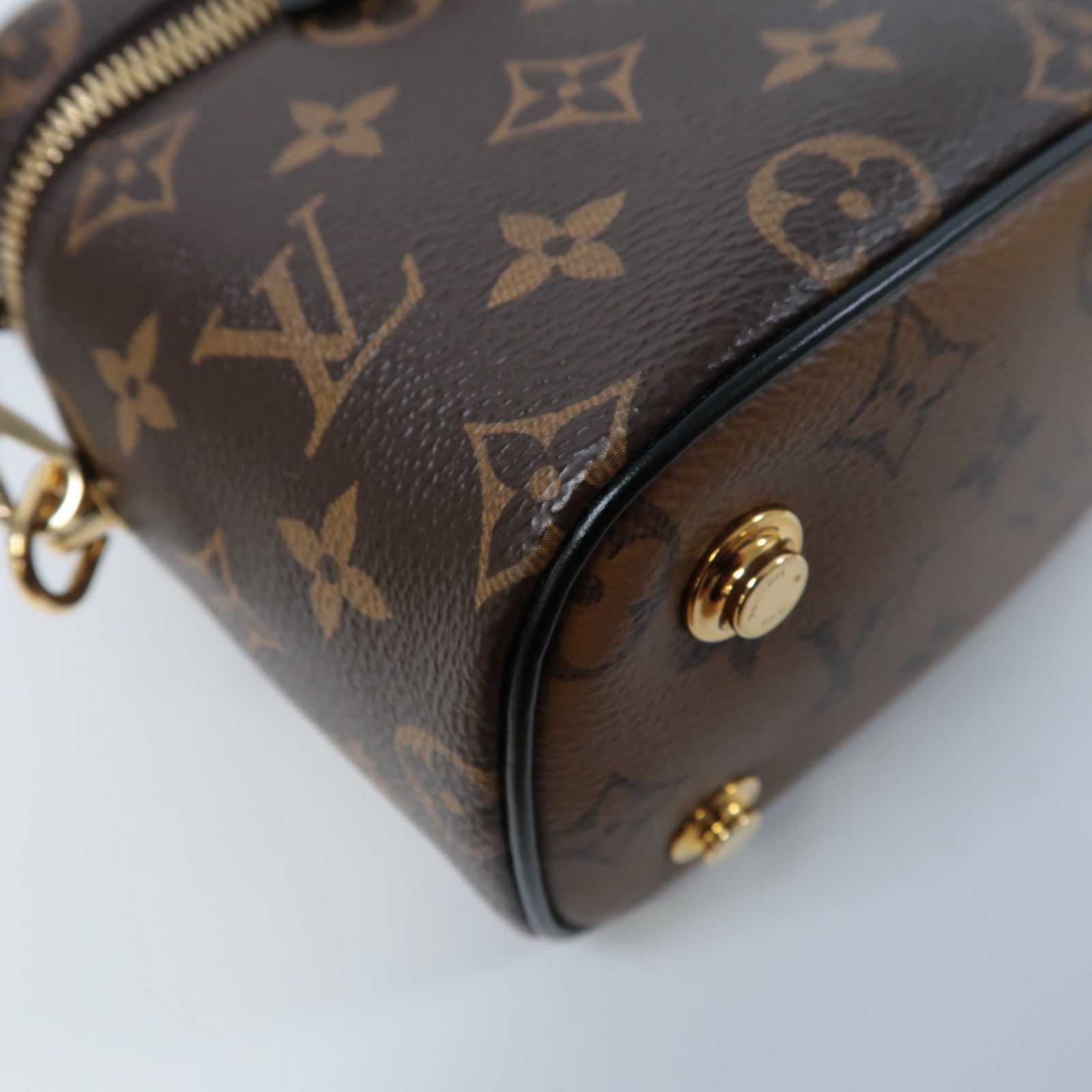 LOUIS VUITTON Monogram Vanity PM金扣手挽肩背兩用袋啡色