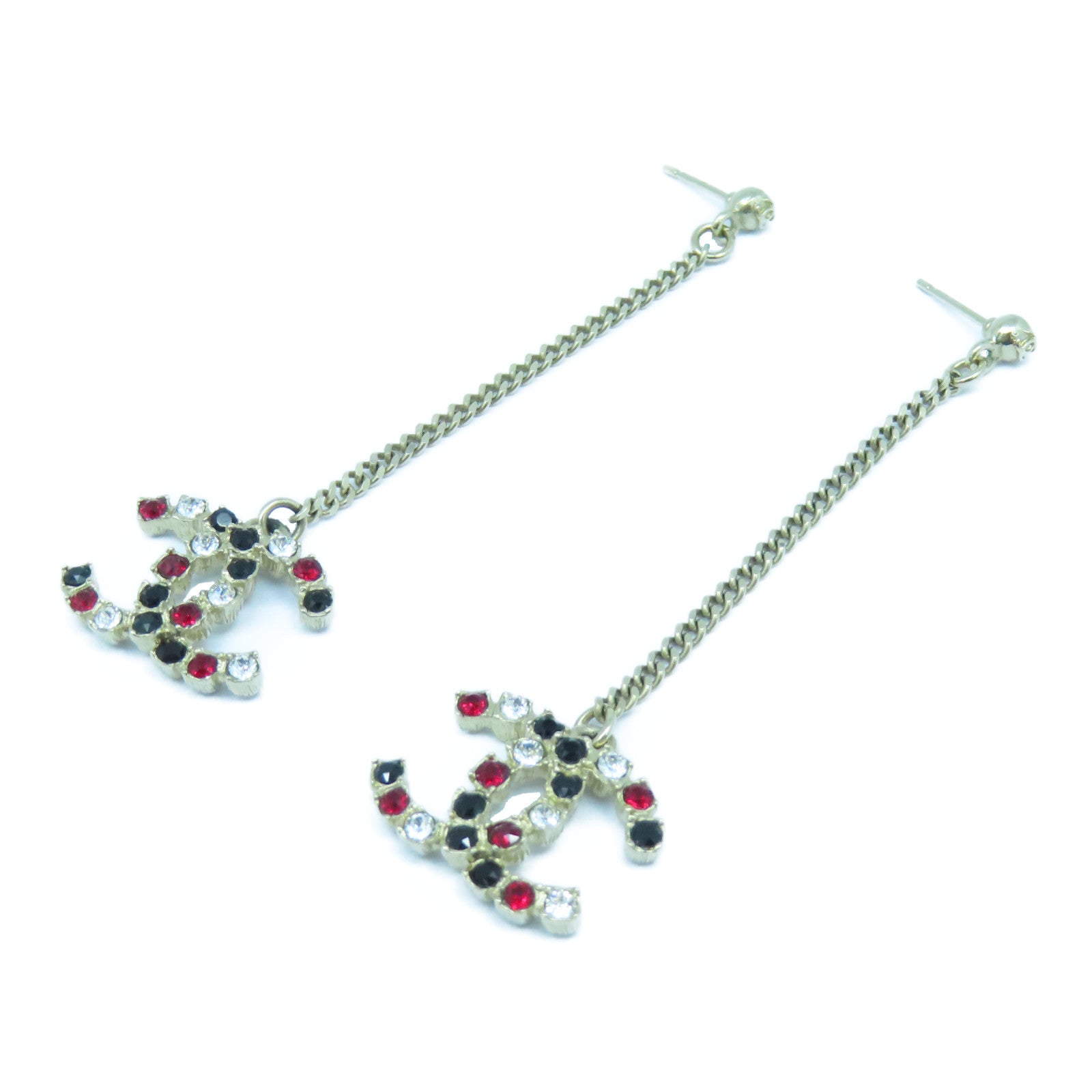 CHANEL 金屬Earrings金扣耳環黑色/紅色/金色