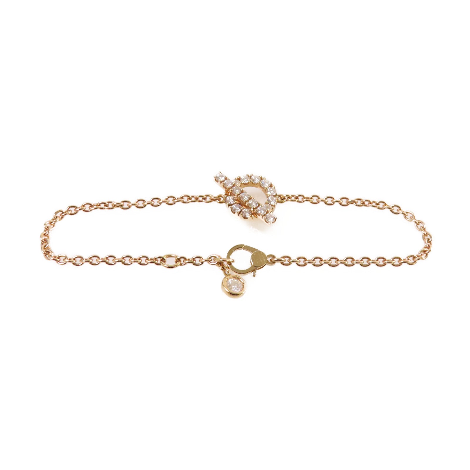 HERMES 18K玫瑰金/0.55ct鑽石Finesse Diamond Bracelet手鏈