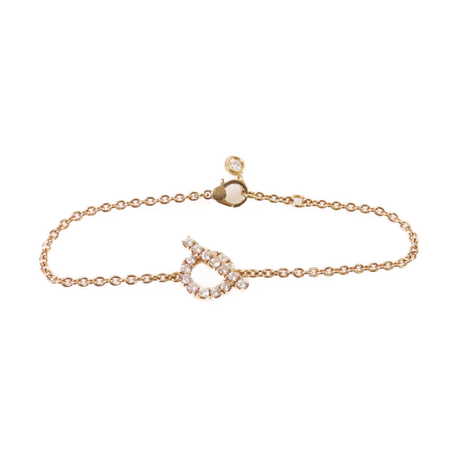 HERMES 18K玫瑰金/0.55ct鑽石Finesse Diamond Bracelet手鏈