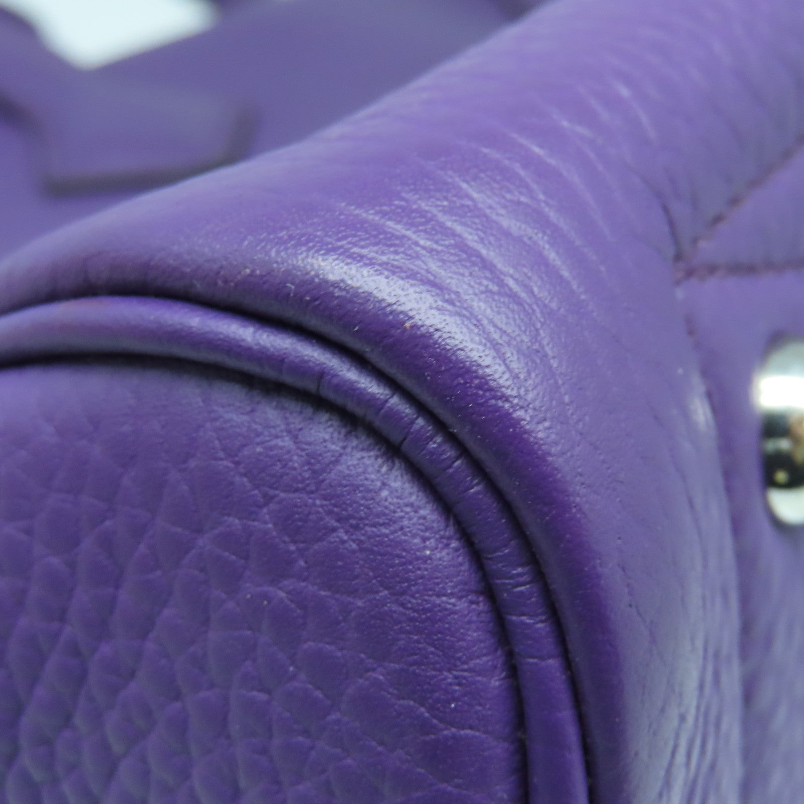 HERMES Clemence皮革Victolia银扣肩背袋Ultraviolet紫色