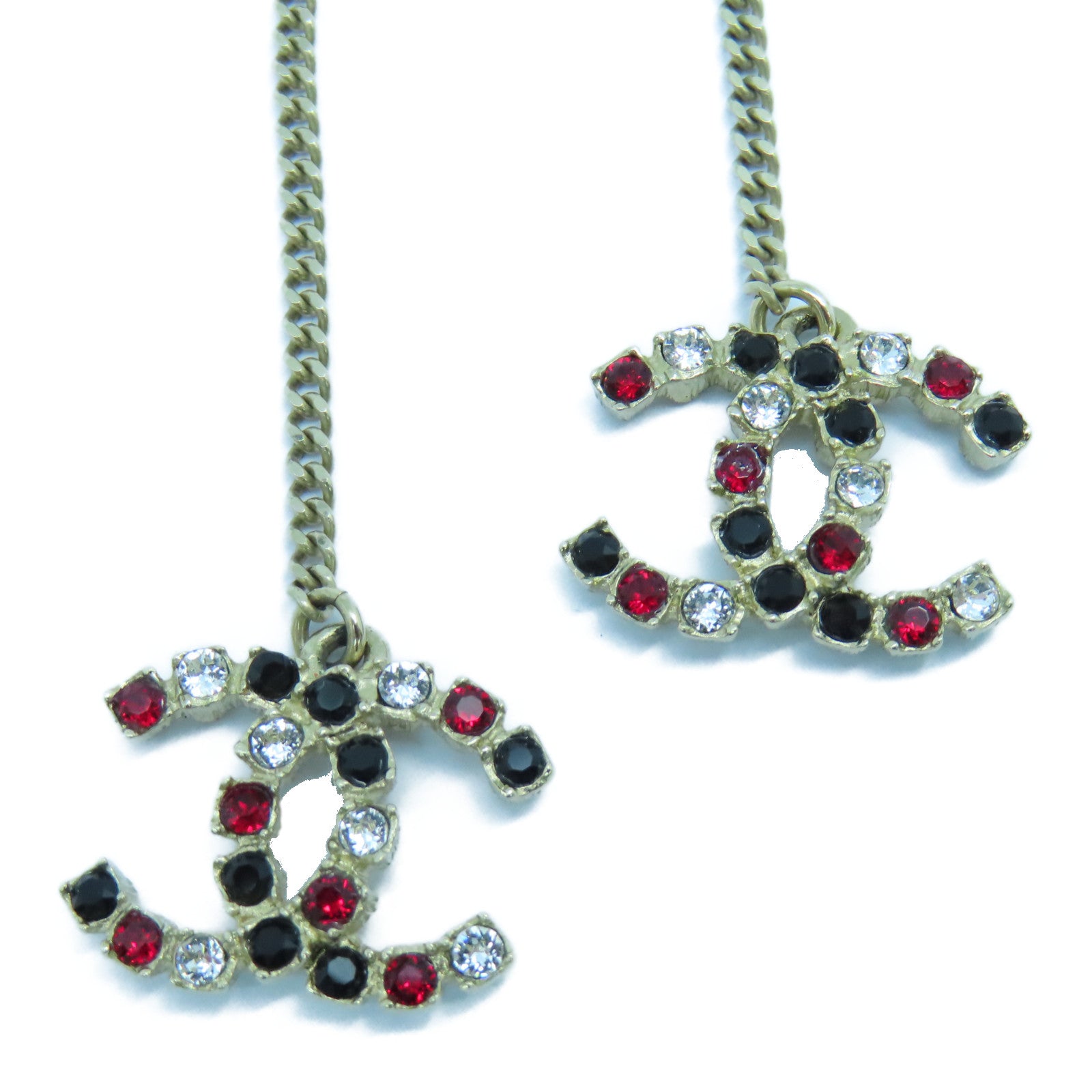 CHANEL 金屬Earrings金扣耳環黑色/紅色/金色