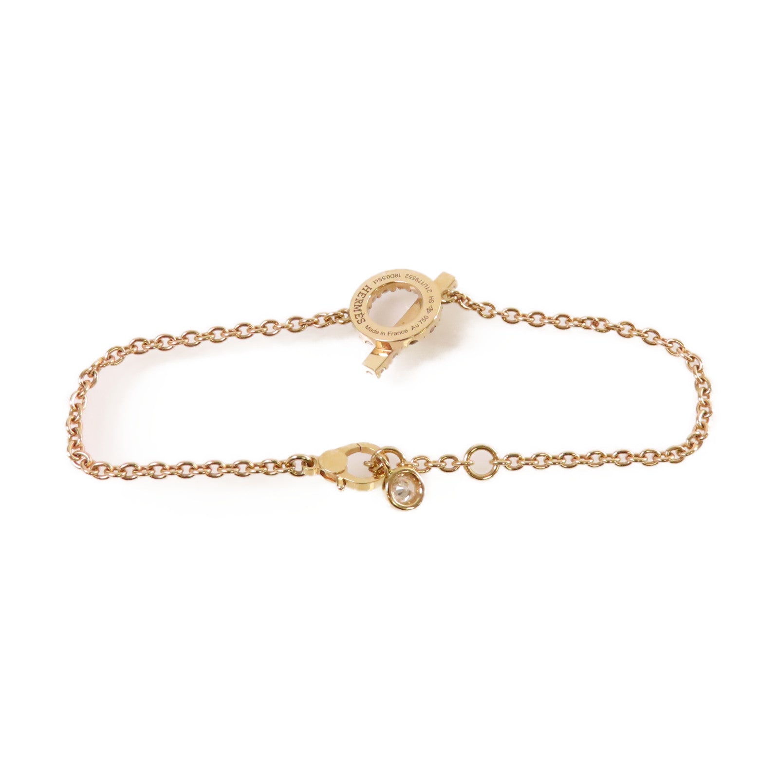 HERMES 18K玫瑰金/0.55ct鑽石Finesse Diamond Bracelet手鏈