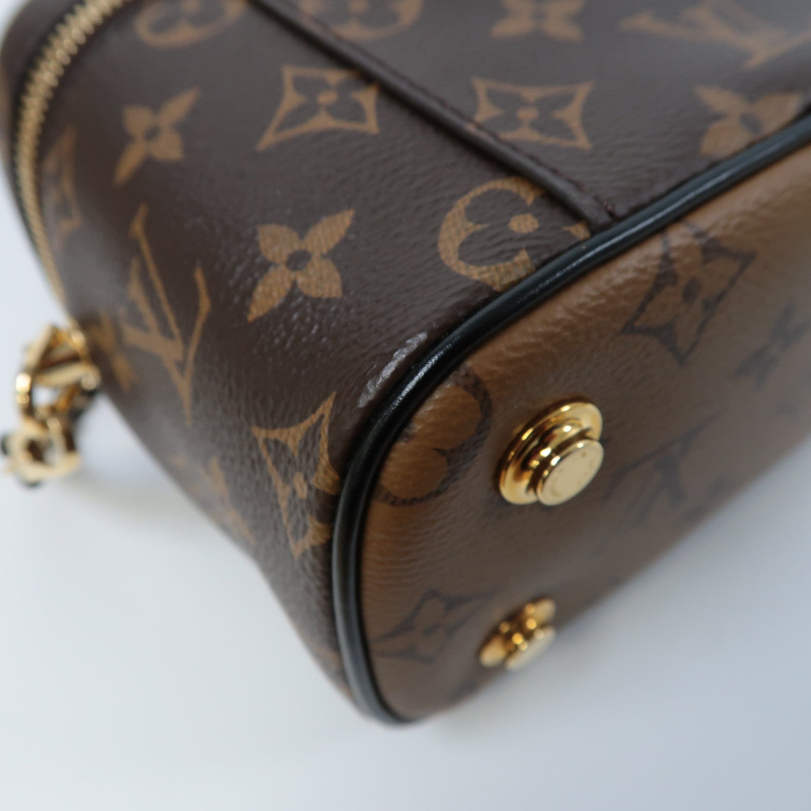 LOUIS VUITTON Monogram Vanity PM金扣手挽肩背兩用袋啡色