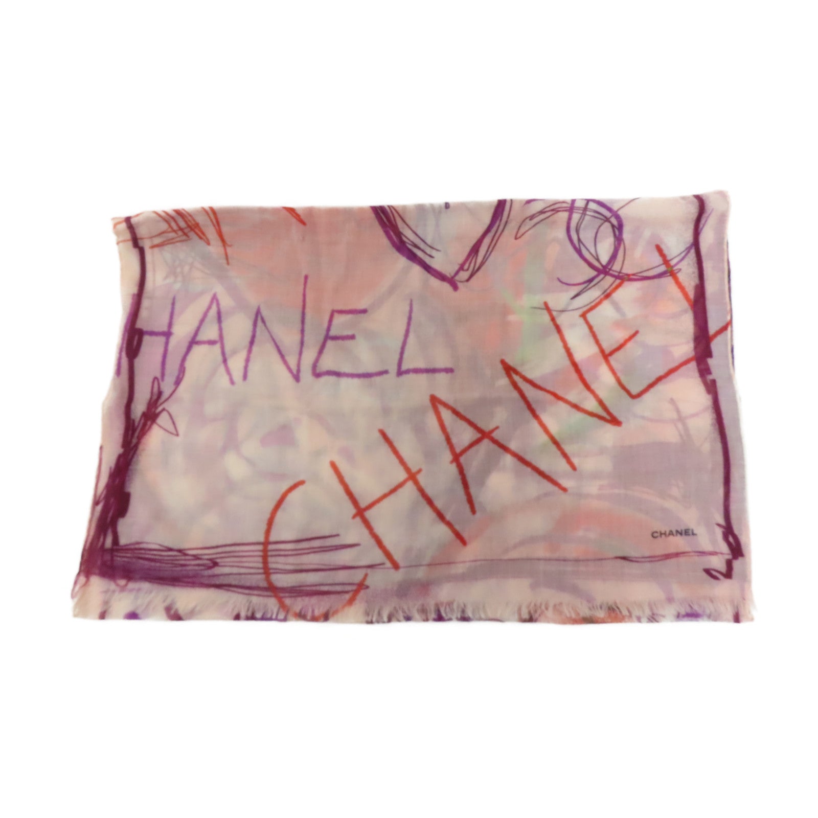 CHANEL 羊絨Muffler圍巾粉紅色