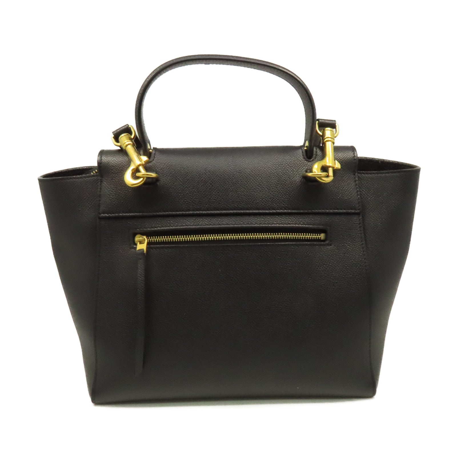 CELINE 牛皮皮革Belt Bag金扣手挽肩背兩用袋黑色