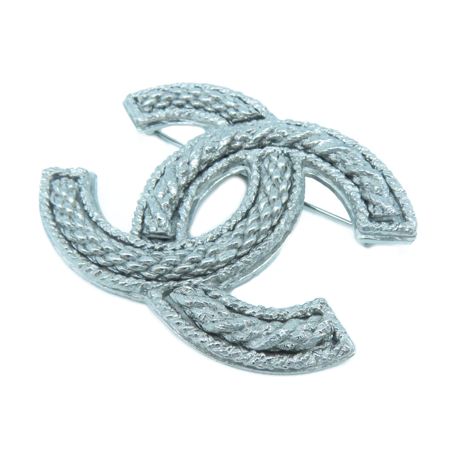 CHANEL Metal Brooch Silver Buckle Brooch Silver
