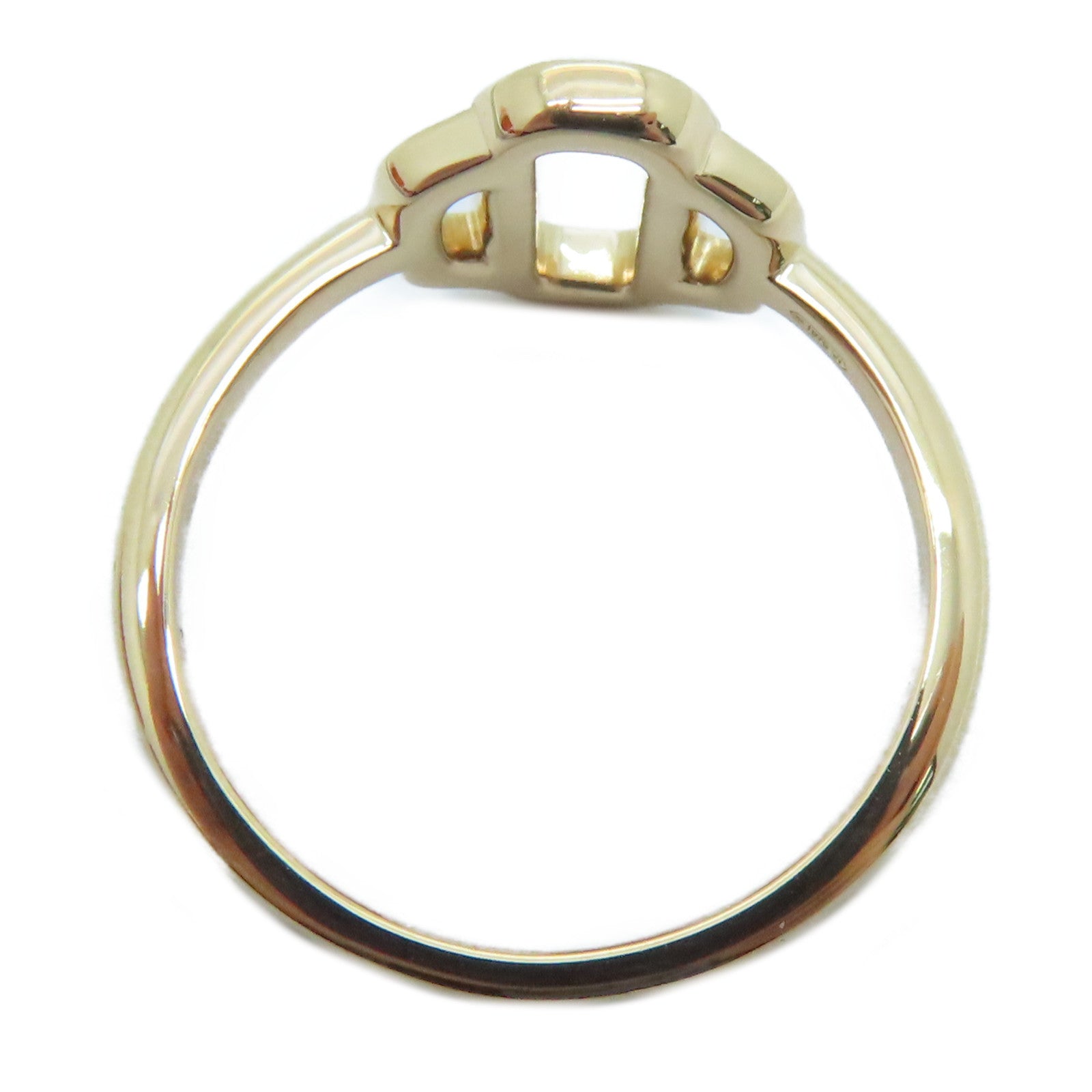 HERMES [Sharp Discount] 18K Rose Gold Attelage Ring 0.1ct Diamond Ring Hermes#54/US#6.75