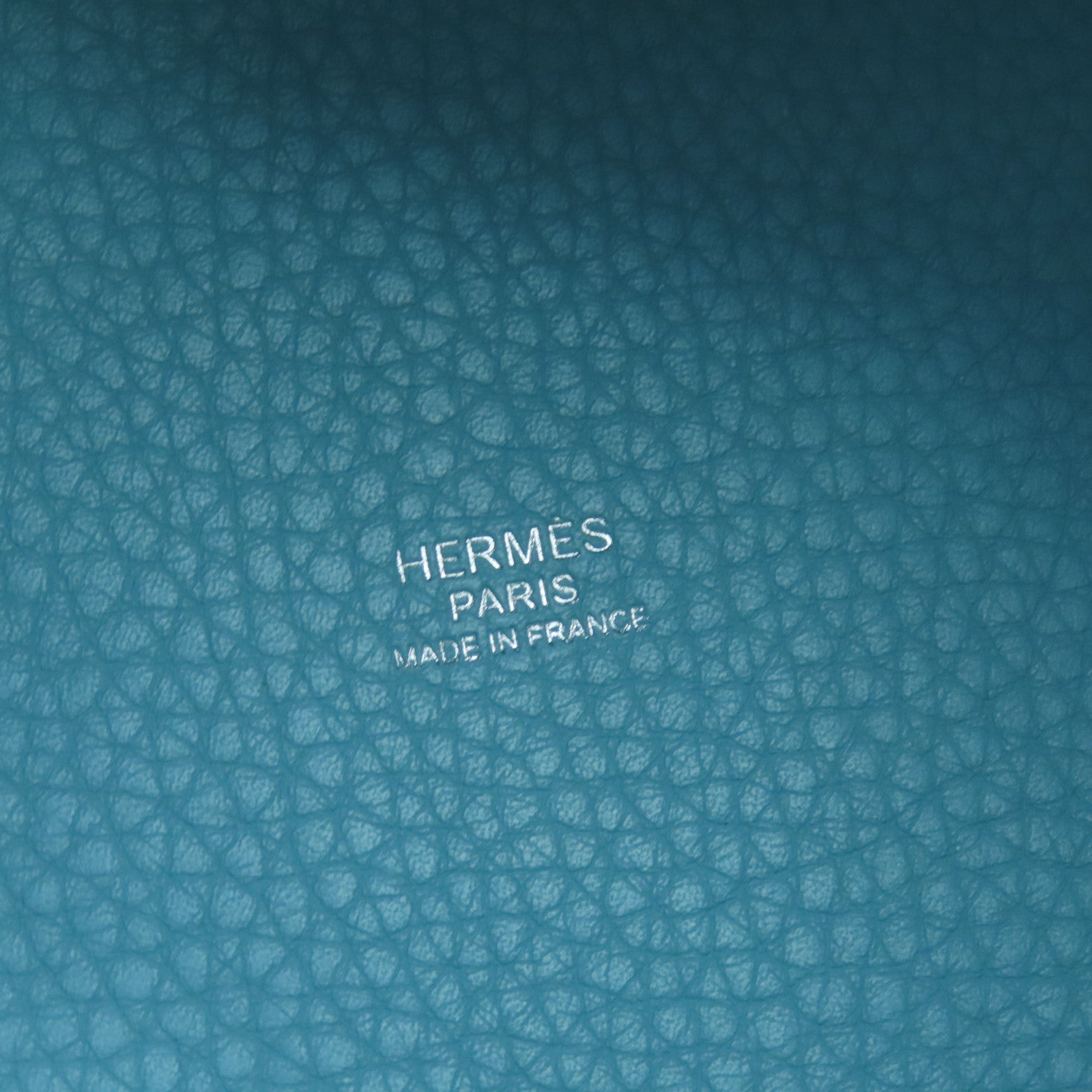 HERMES Clemence Leather Picotin Lock MM Silver Buckle Handle Bag Tiffany Blue