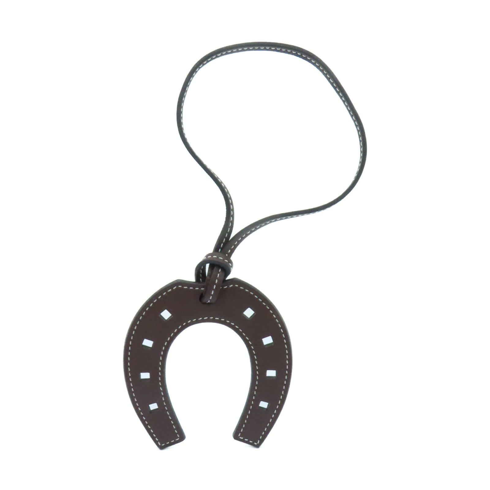 HERMES Swift皮革Paddock Horseshoe Charm掛飾啡色