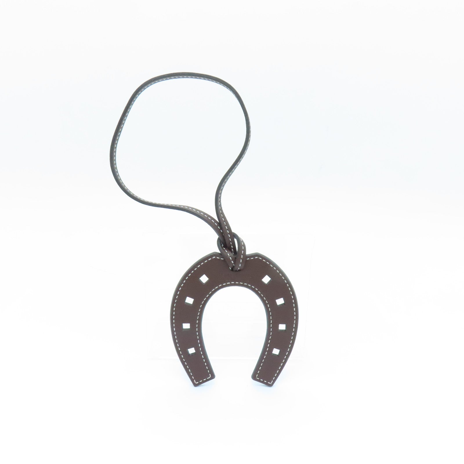 HERMES Swift皮革Paddock Horseshoe Charm掛飾啡色