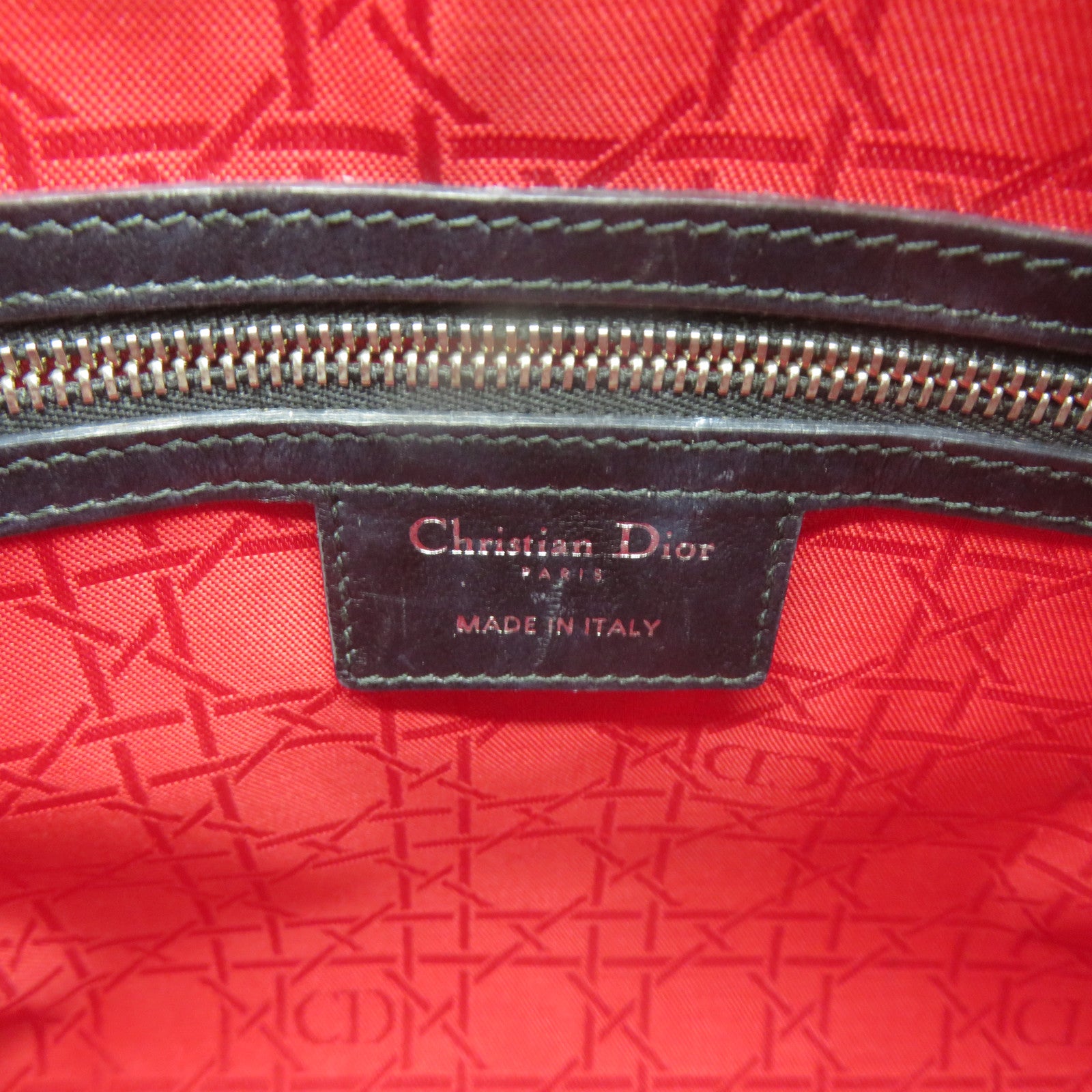 Dior 牛皮皮革Lady Dior 2 Way Handbag手挽肩背两用袋黑色