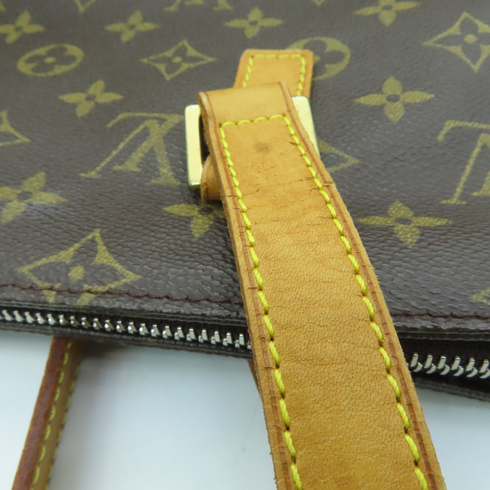 LOUIS VUITTON Monogram Cabas Piano金扣肩背袋啡色