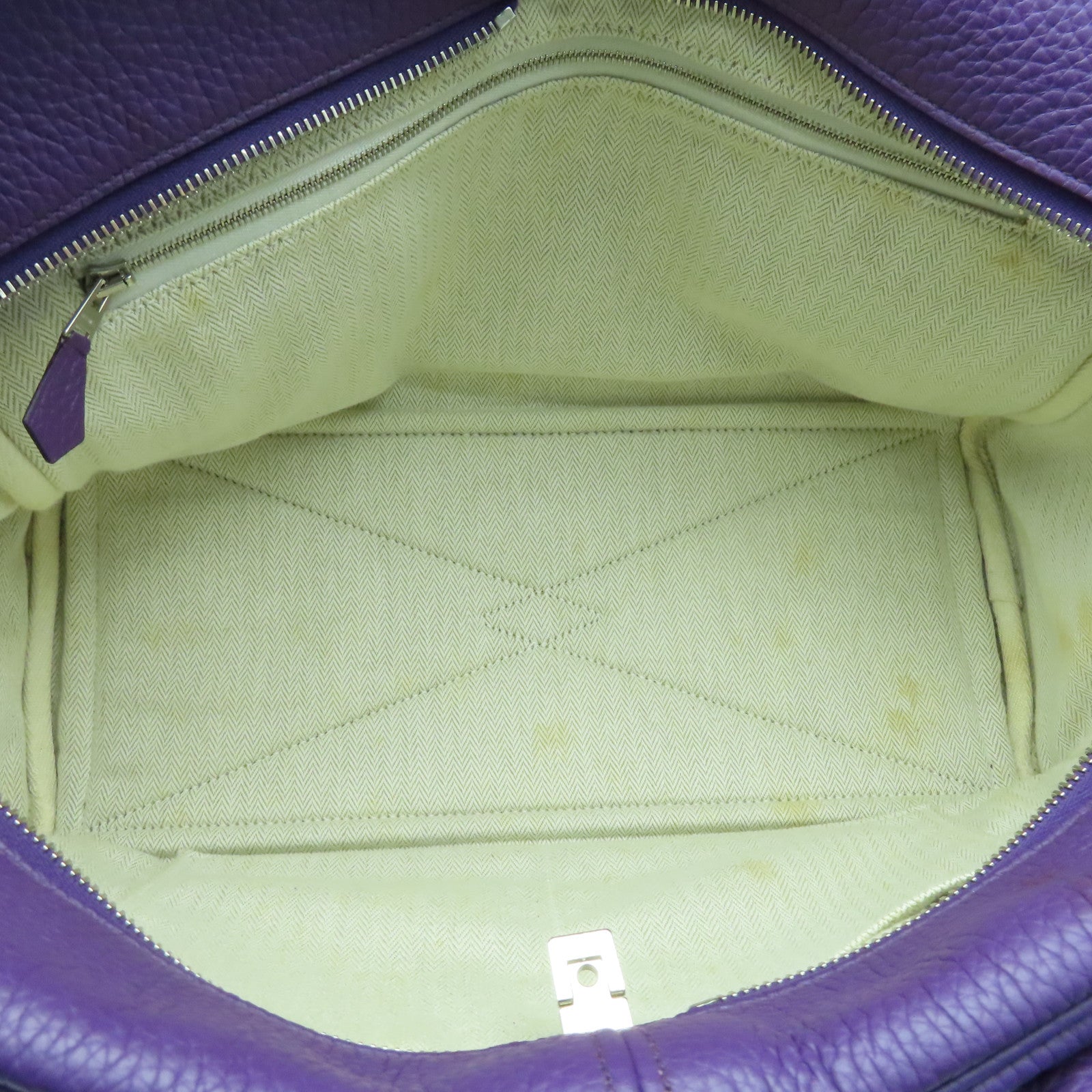HERMES Clemence皮革Victolia银扣肩背袋Ultraviolet紫色