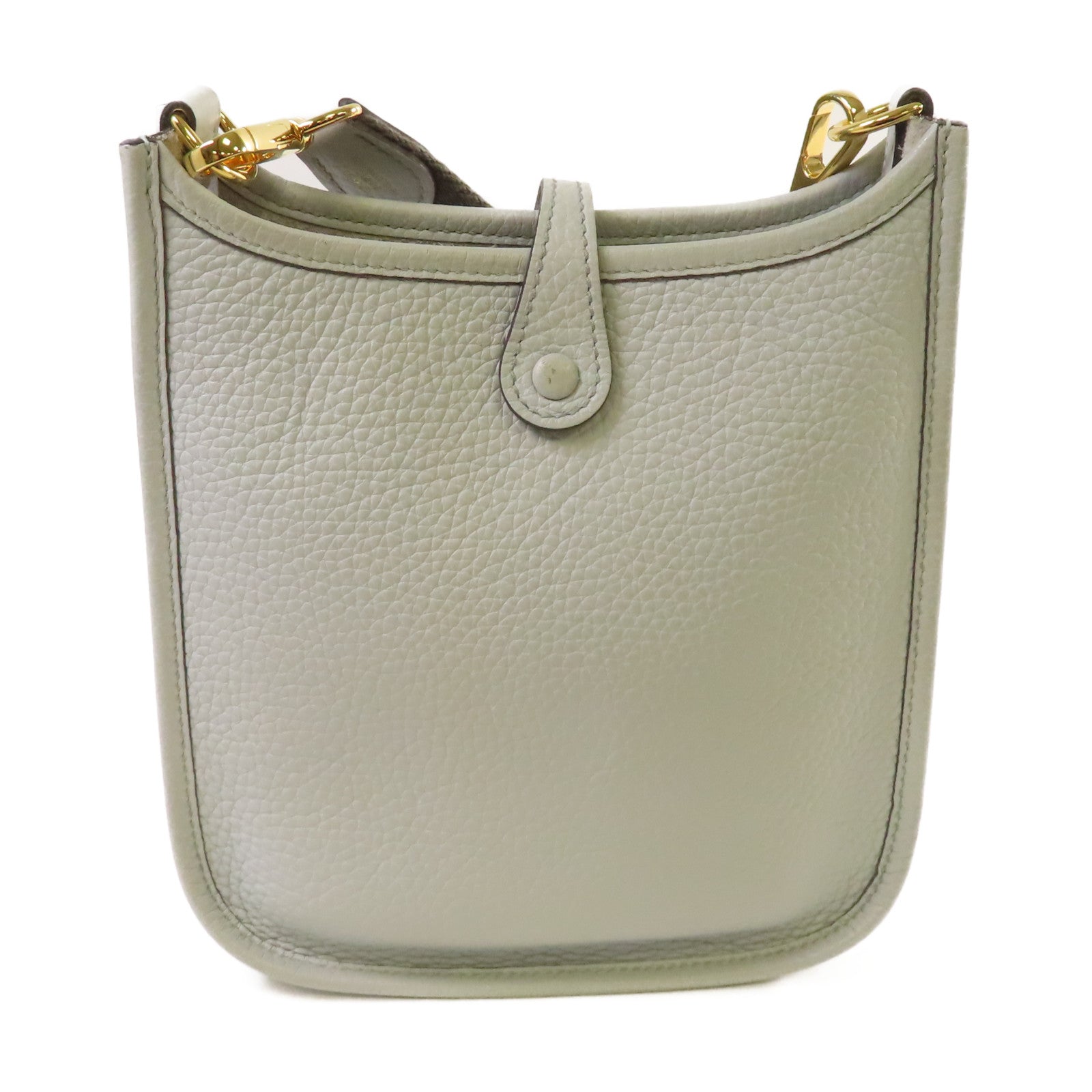 HERMES Clemence皮革Evelyne TPM Shoulder Bag銀扣肩背袋Bleu Pale淺藍色