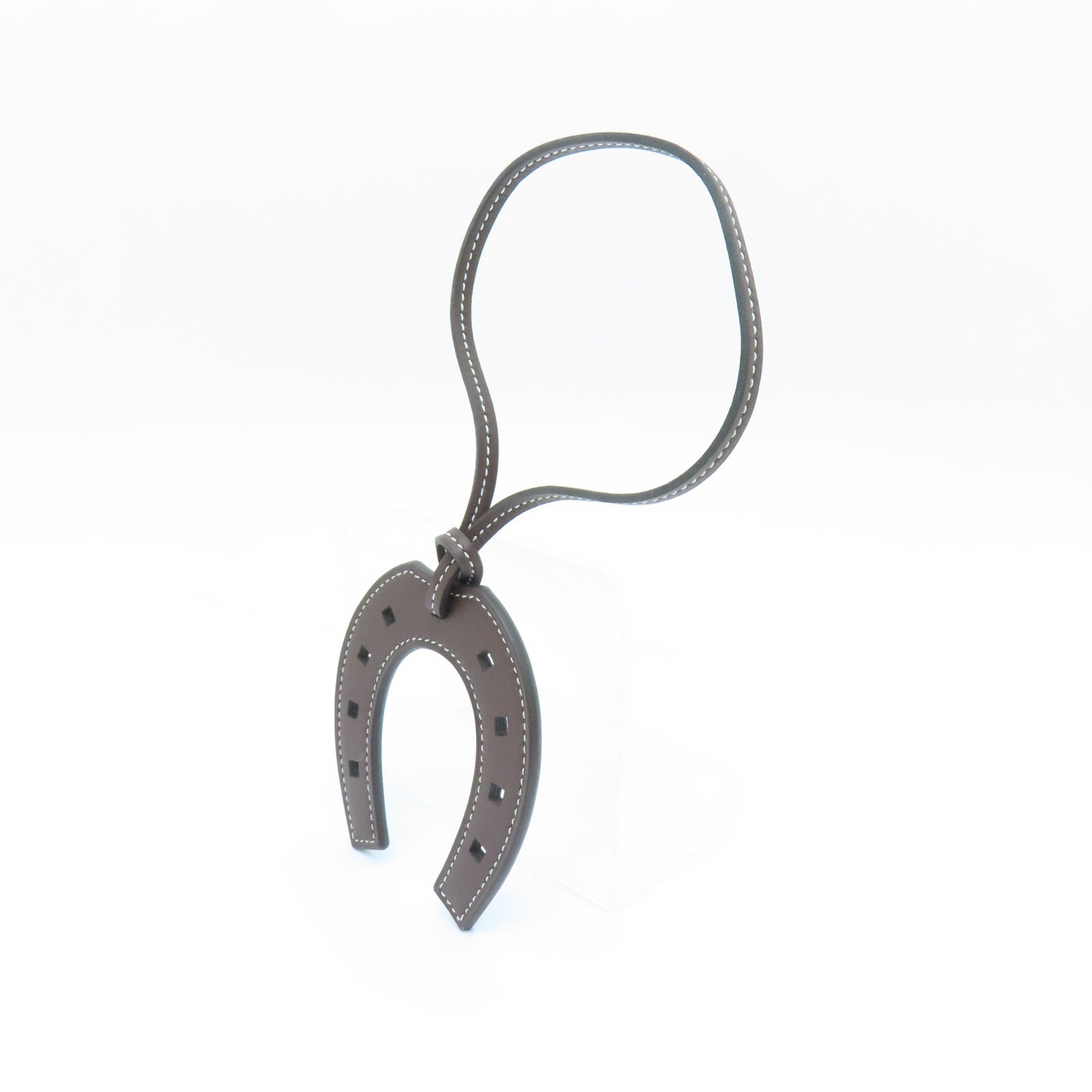 HERMES Swift皮革Paddock Horseshoe Charm掛飾啡色