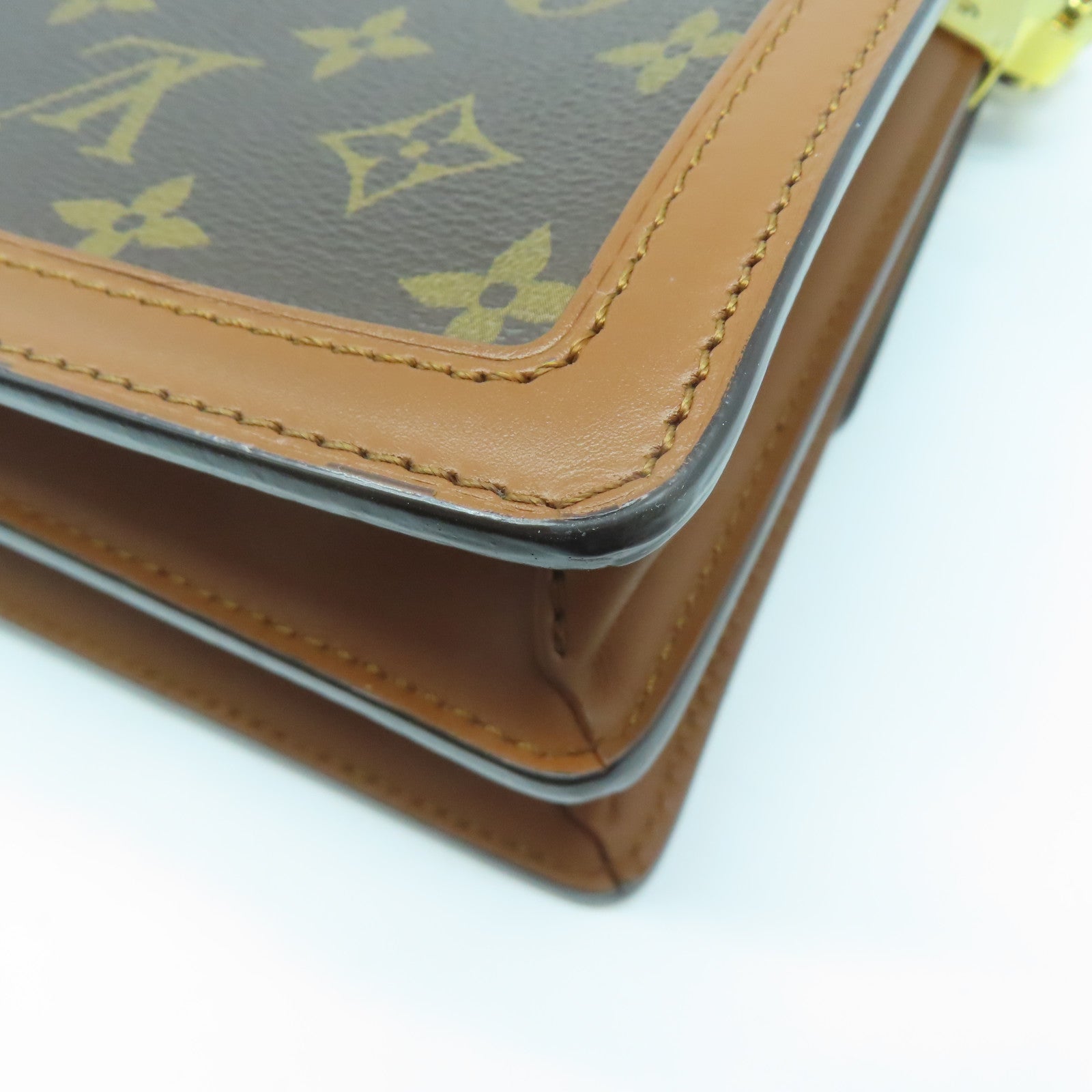 LOUIS VUITTON Monogram Dauphine MM金扣手挽肩背兩用袋啡色