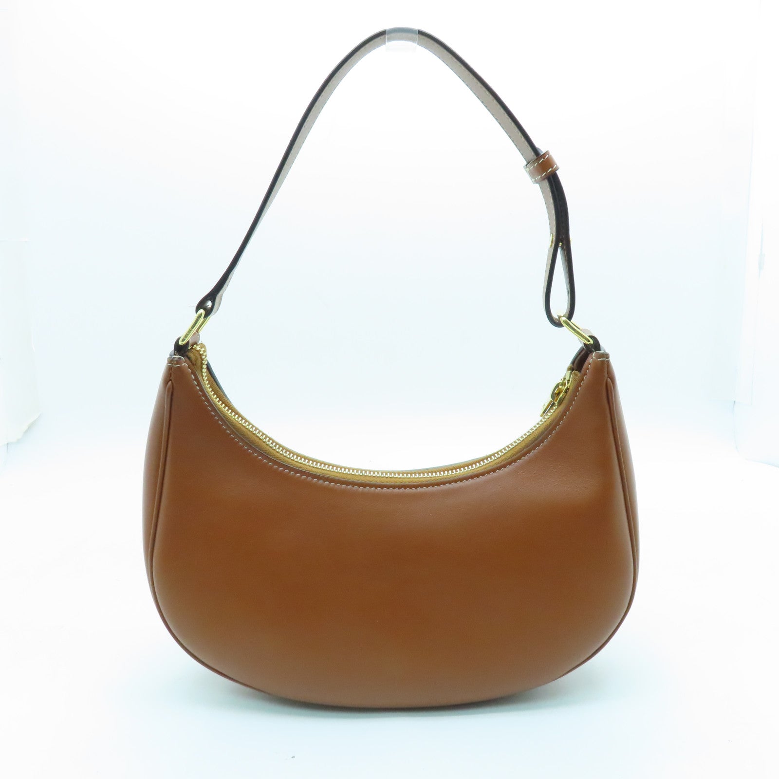CELINE 牛皮皮革AVA金扣肩背袋啡色