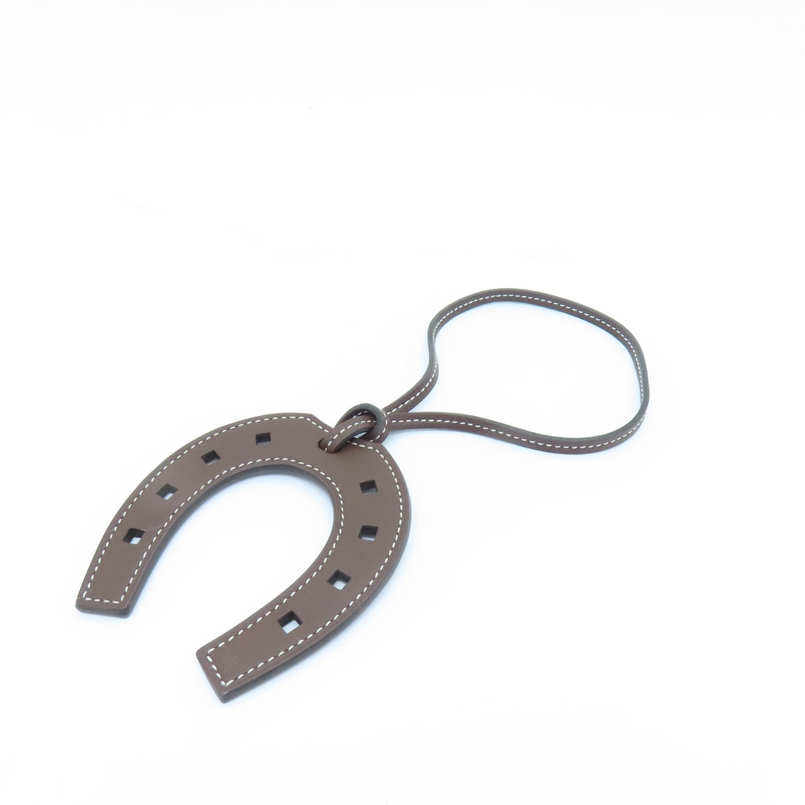 HERMES Swift皮革Paddock Horseshoe Charm掛飾啡色