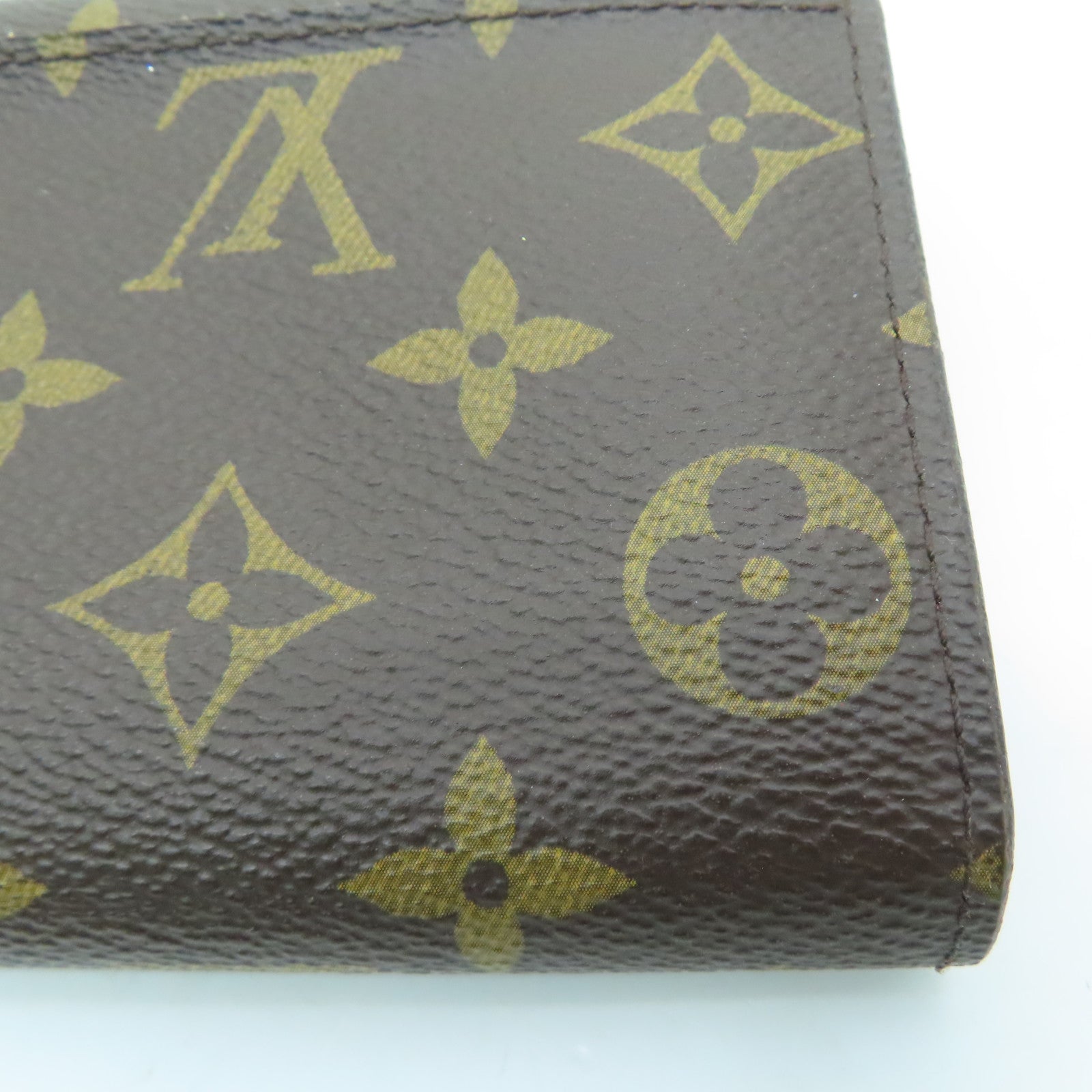 LOUIS VUITTON Monogram Sarah Evasion Gold Buckle Long Wallet Brown