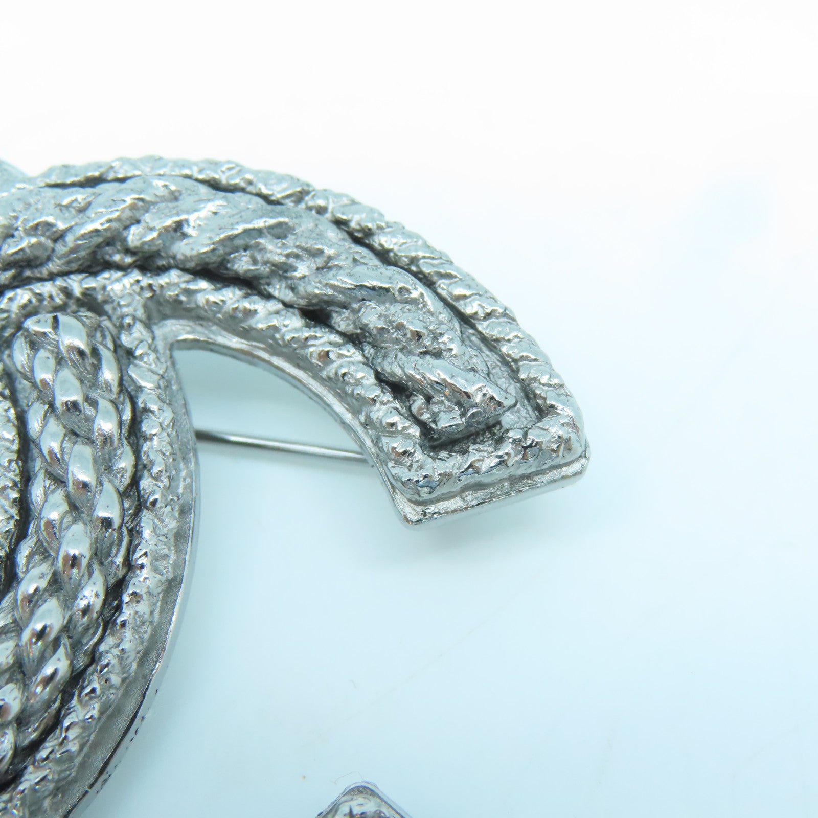 CHANEL Metal Brooch Silver Buckle Brooch Silver