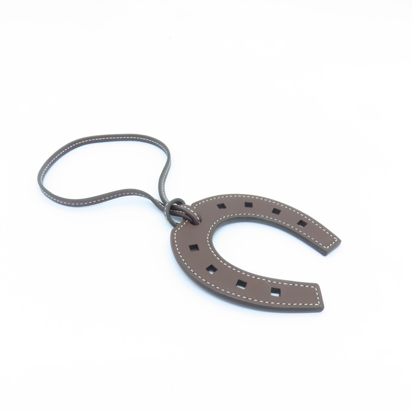 HERMES Swift皮革Paddock Horseshoe Charm掛飾啡色