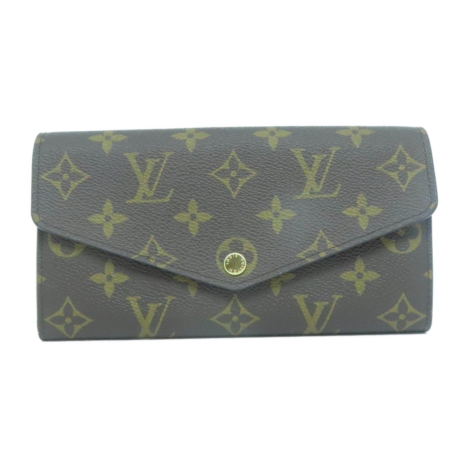 LOUIS VUITTON Monogram Sarah Wallet金扣長錢包啡色