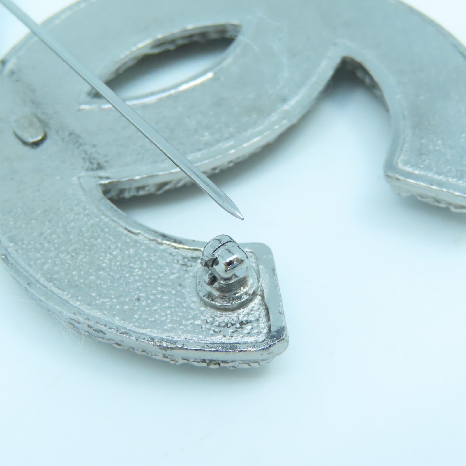 CHANEL Metal Brooch Silver Buckle Brooch Silver