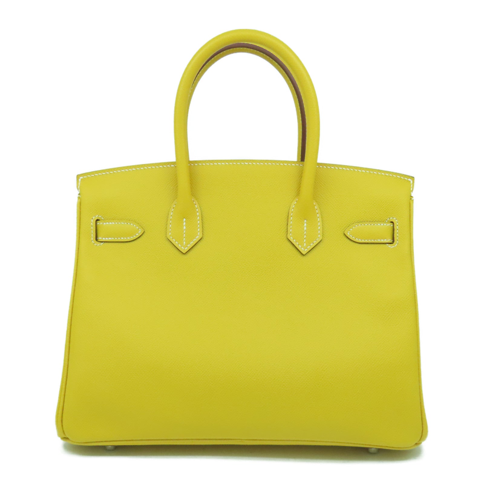 HERMES Epsom皮革Birkin 30銀扣手挽袋Moutarde芥末黃色