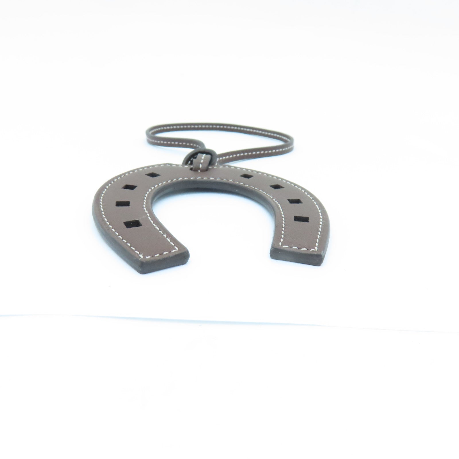 HERMES Swift皮革Paddock Horseshoe Charm掛飾啡色