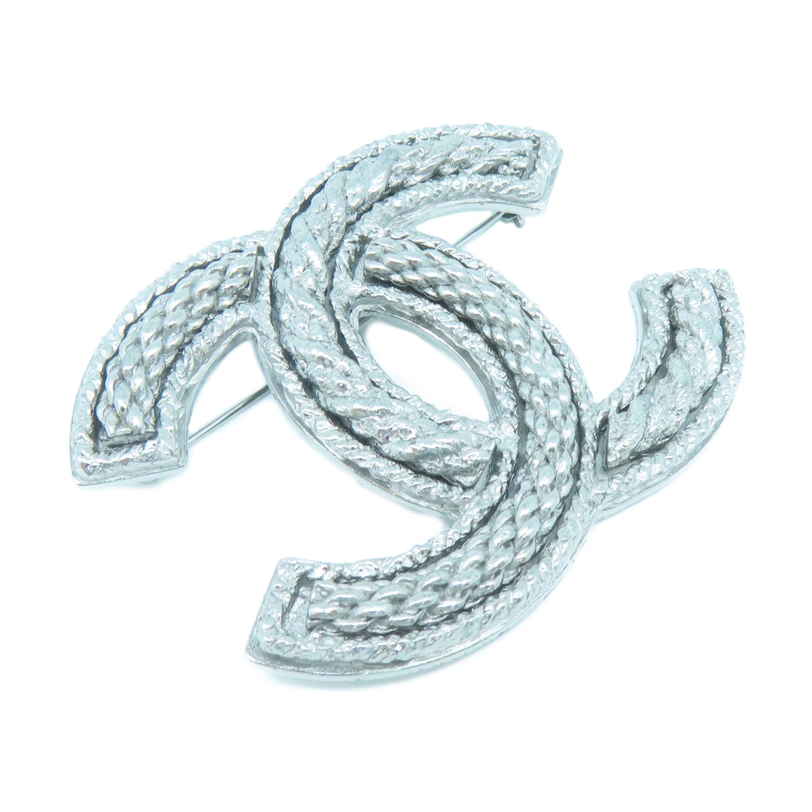 CHANEL Metal Brooch Silver Buckle Brooch Silver