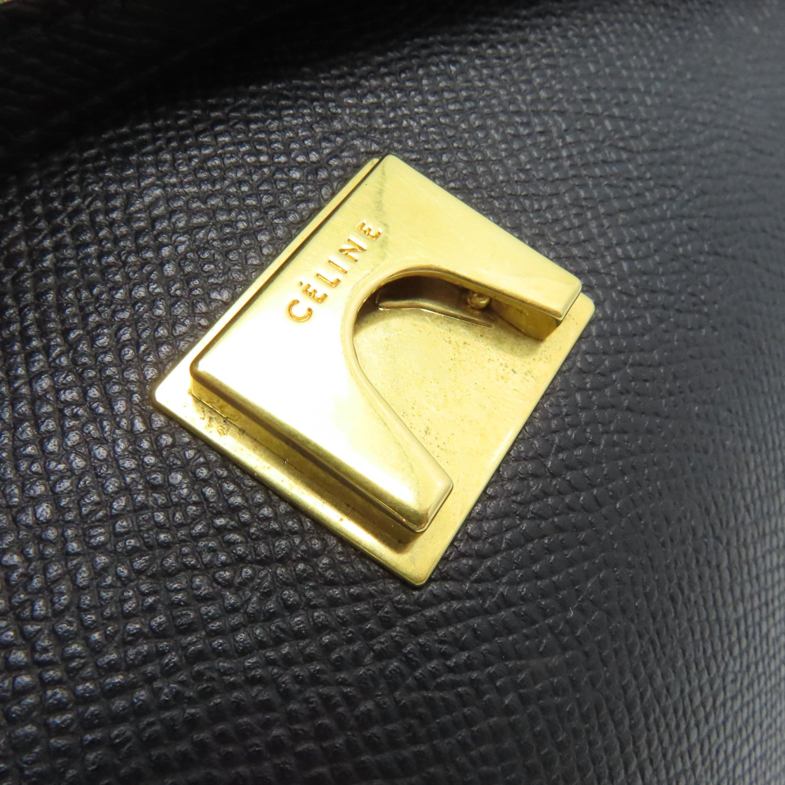 CELINE 牛皮皮革Belt Bag金扣手挽肩背兩用袋黑色