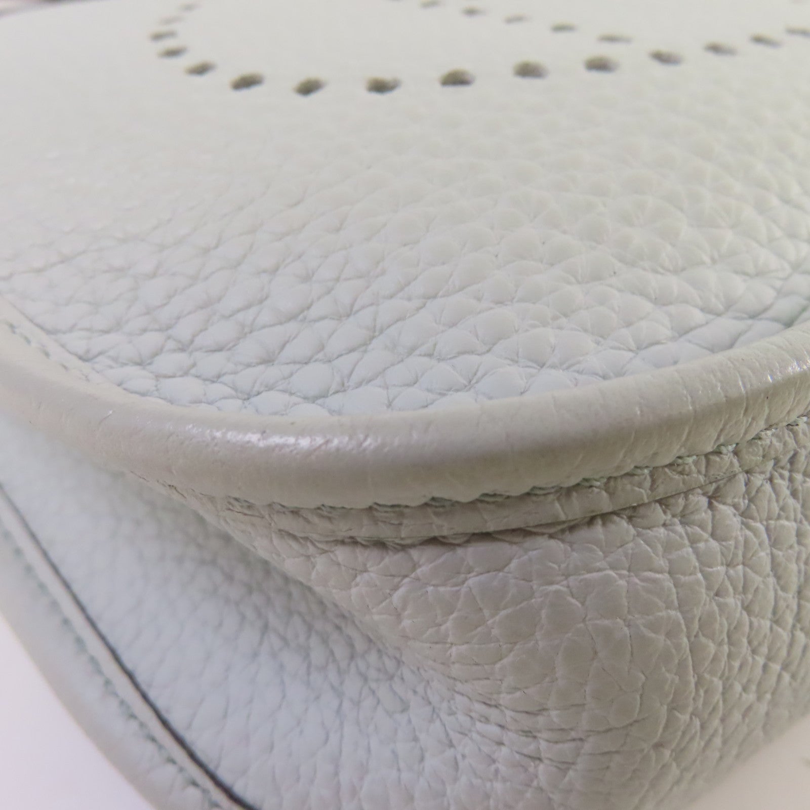 HERMES Clemence皮革Evelyne TPM Shoulder Bag銀扣肩背袋Bleu Pale淺藍色