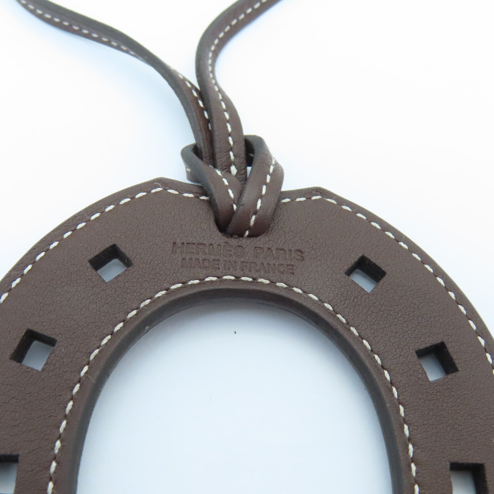 HERMES Swift皮革Paddock Horseshoe Charm掛飾啡色