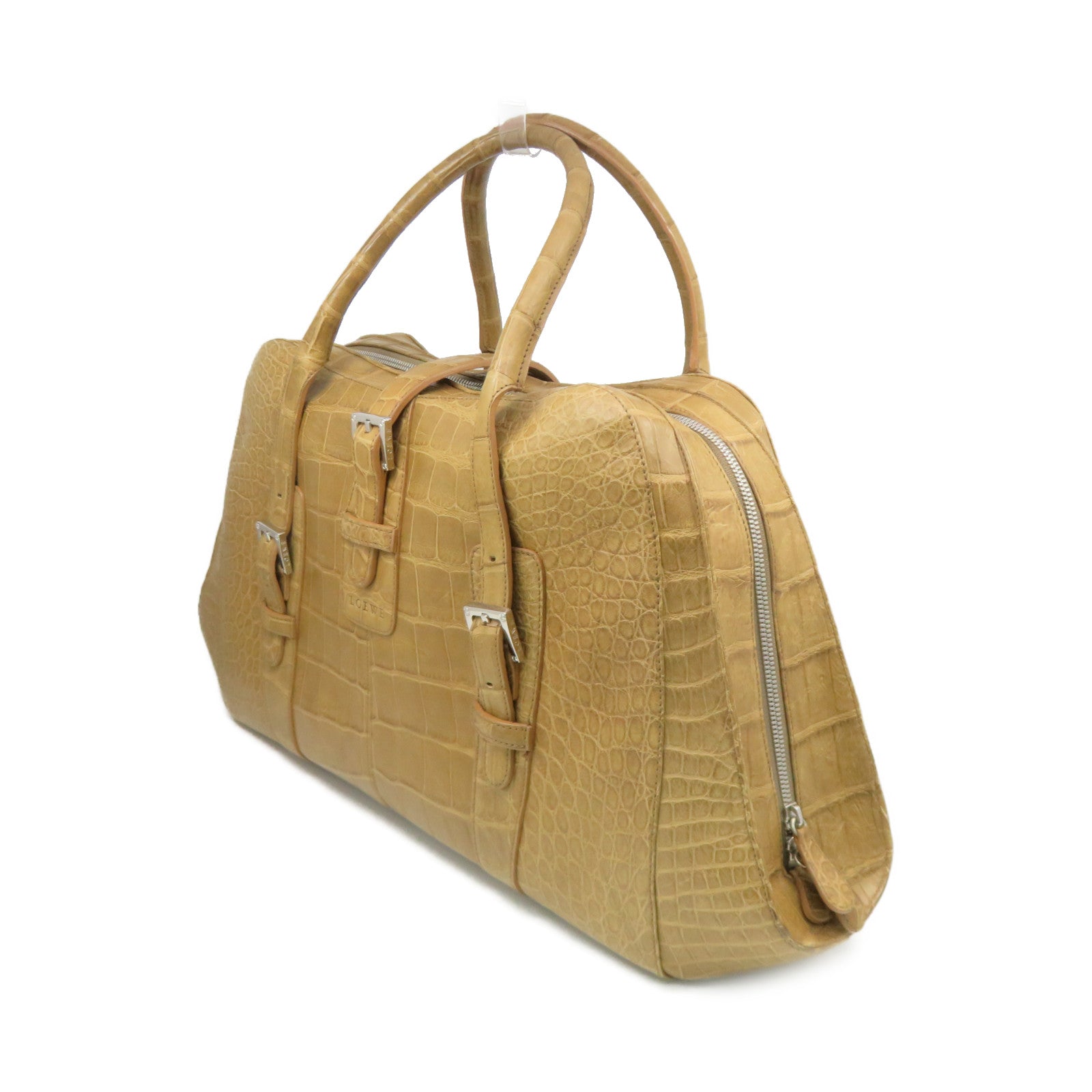 LOEWE 【激减优惠】鳄鱼皮革Hand Bag啡色