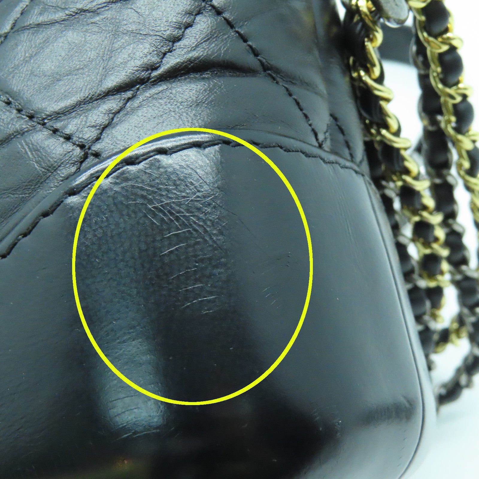 CHANEL 菱格牛皮皮革Gabrielle链带肩背袋黑色