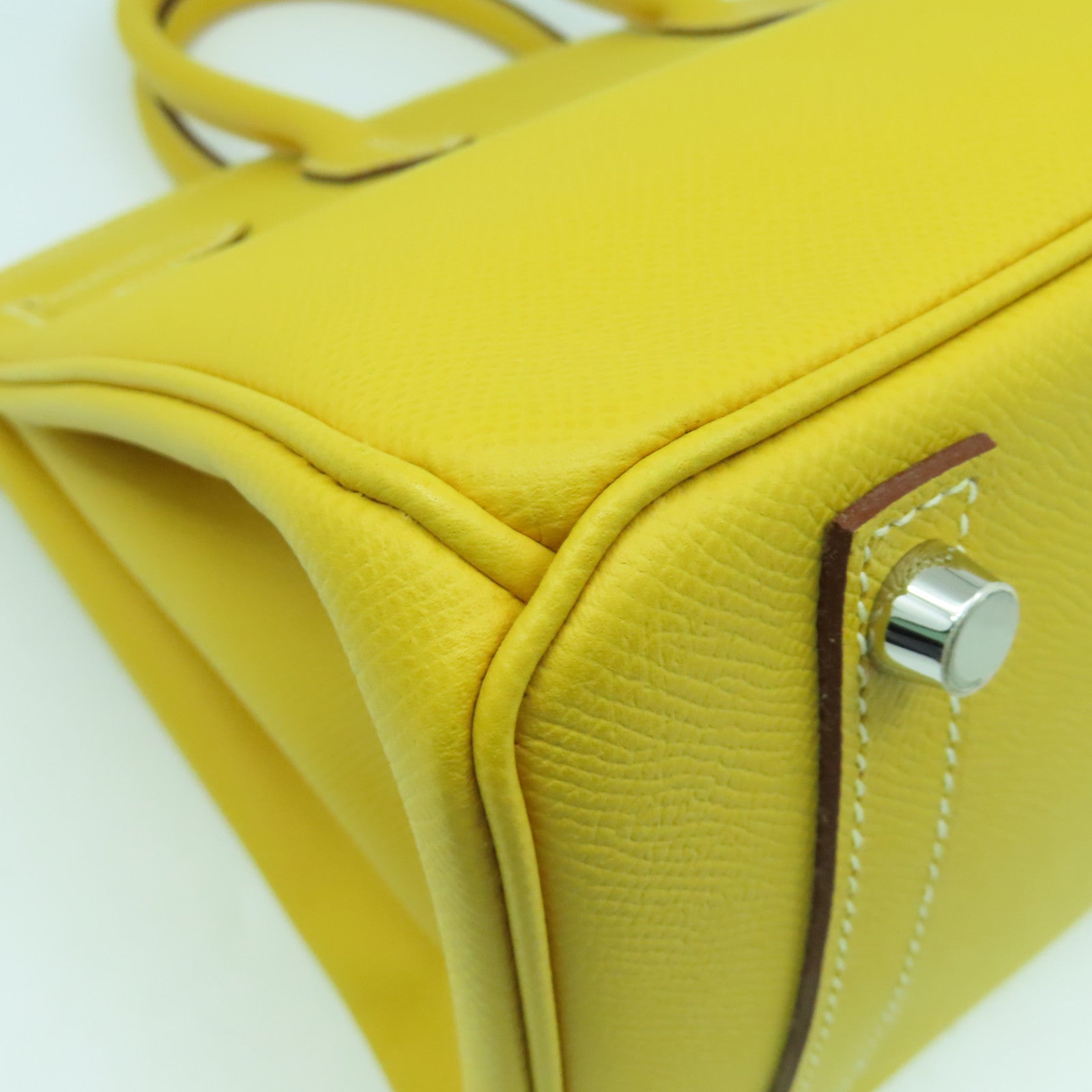 HERMES Epsom皮革Birkin 30銀扣手挽袋Moutarde芥末黃色