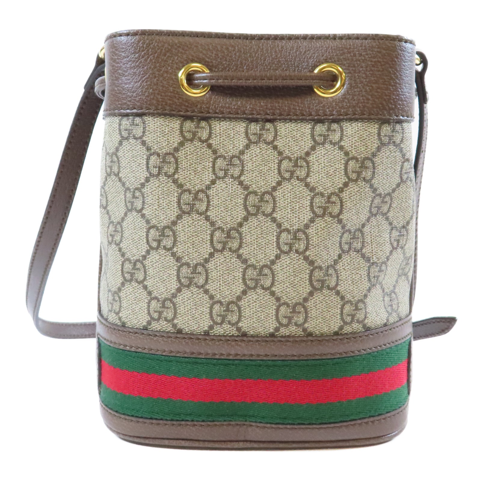 GUCCI 塗層帆布Ophidia GG Mini Bucket金扣肩背袋啡色