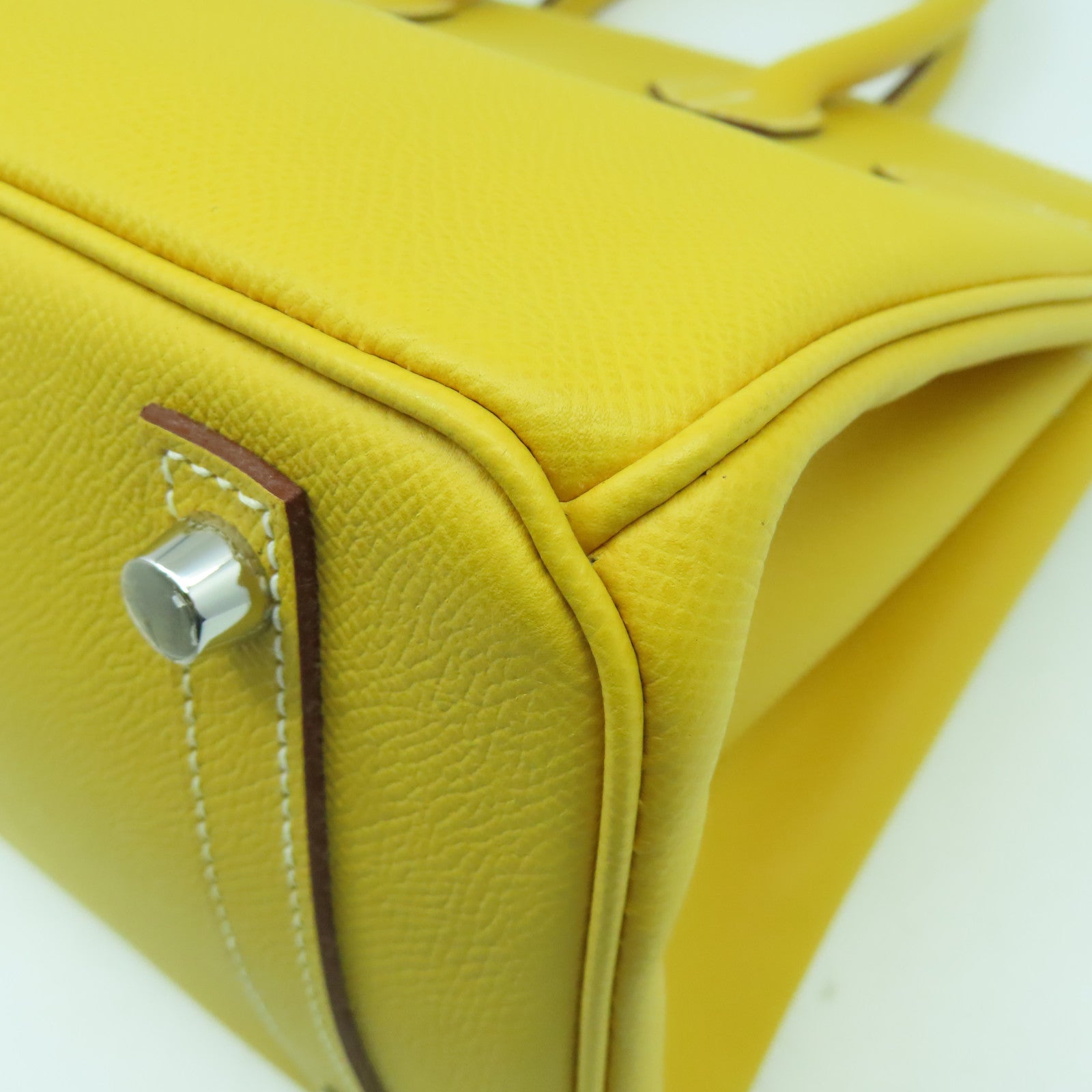 HERMES Epsom皮革Birkin 30銀扣手挽袋Moutarde芥末黃色