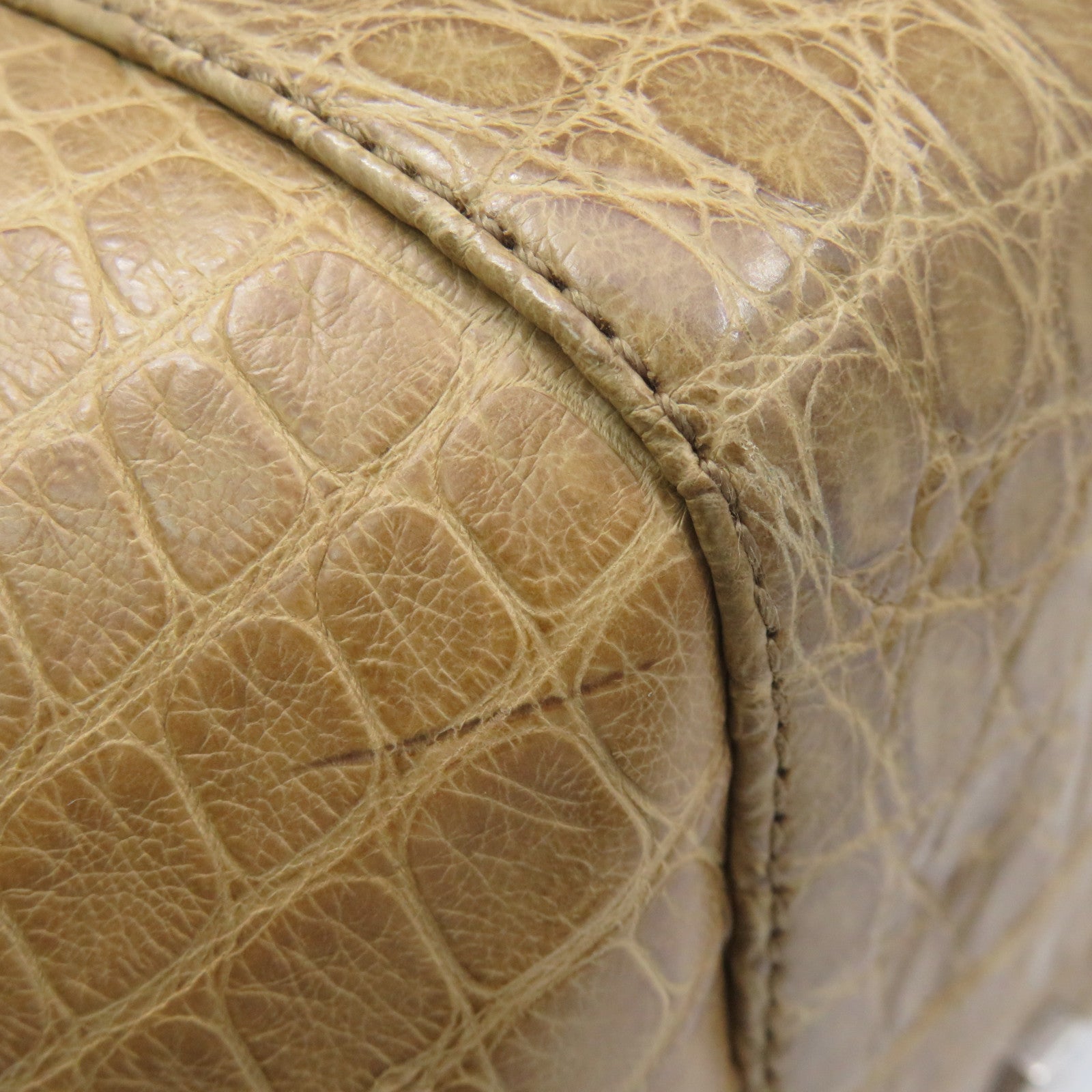 LOEWE 【激减优惠】鳄鱼皮革Hand Bag啡色