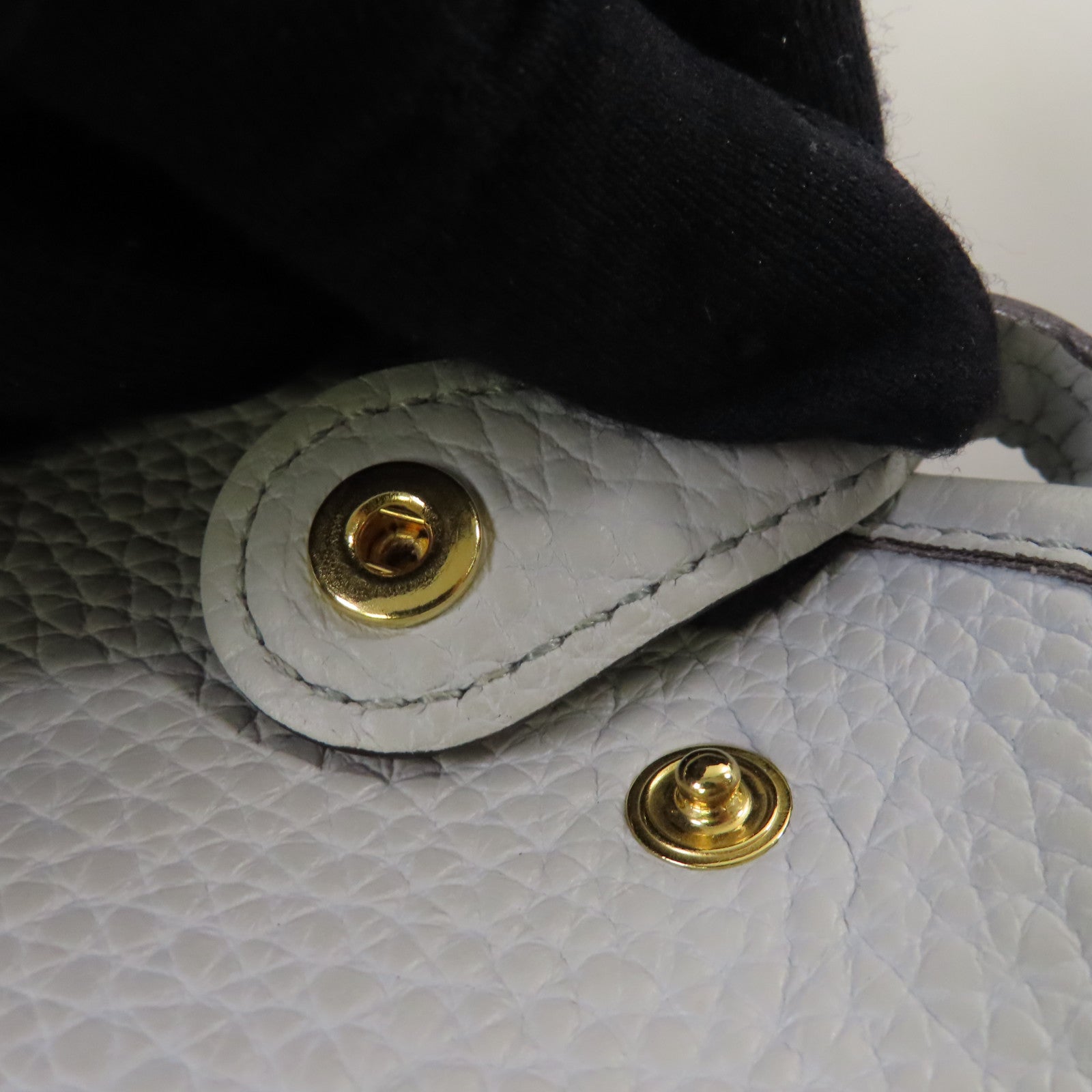 HERMES Clemence皮革Evelyne TPM Shoulder Bag銀扣肩背袋Bleu Pale淺藍色