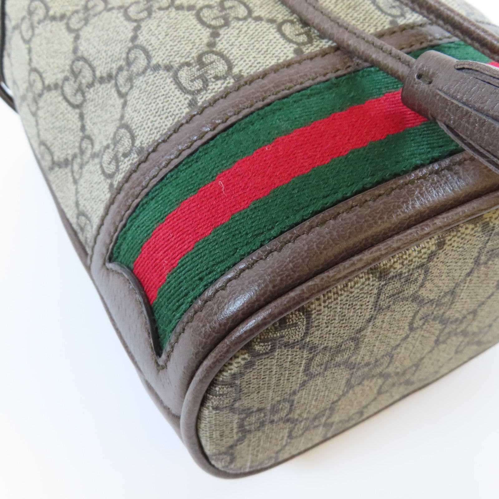 GUCCI 塗層帆布Ophidia GG Mini Bucket金扣肩背袋啡色