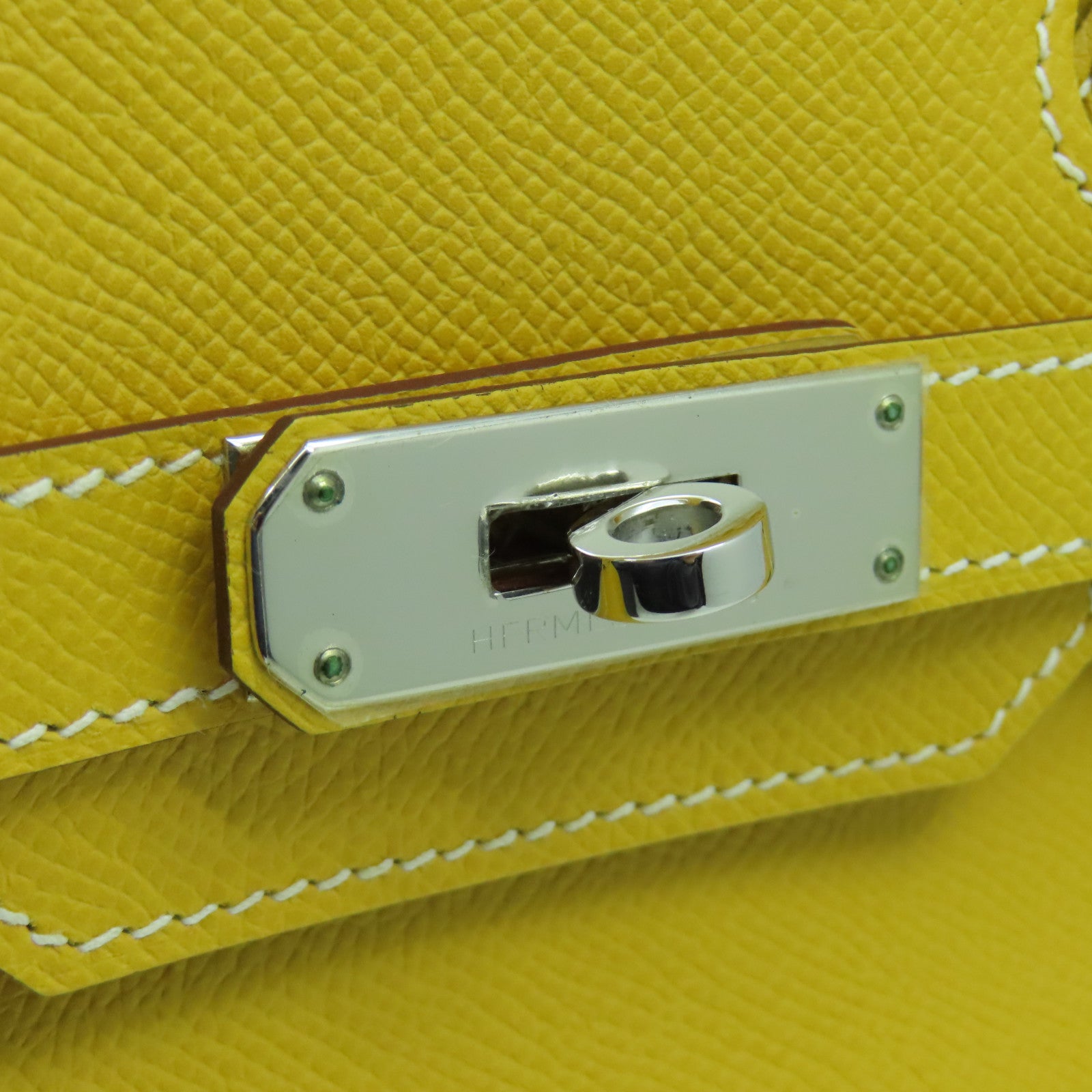 HERMES Epsom皮革Birkin 30銀扣手挽袋Moutarde芥末黃色