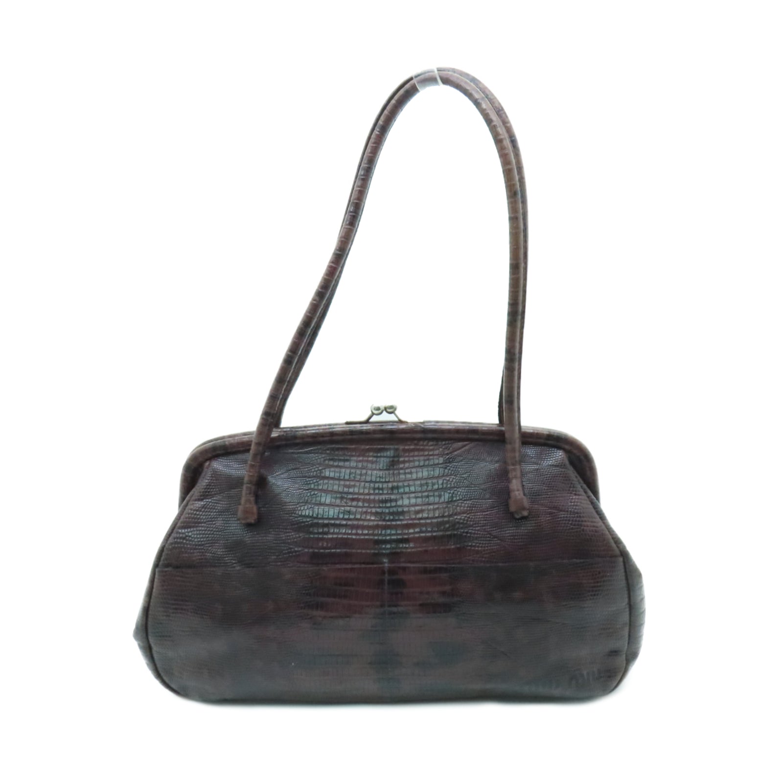 Miu Miu cowhide leather Shoulder Bag silver buckle shoulder bag brown