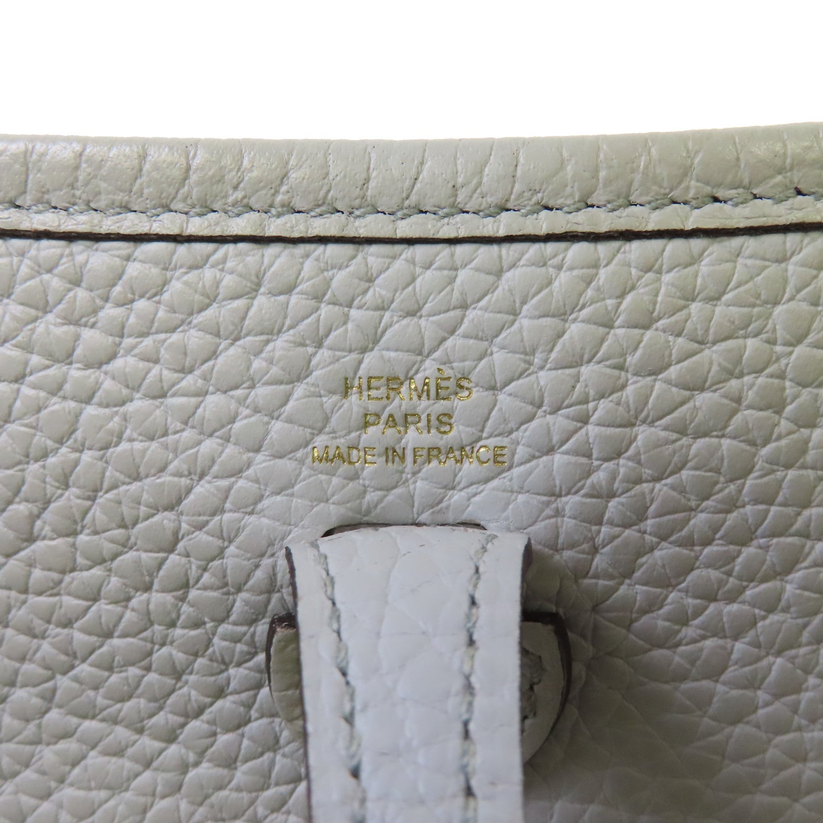 HERMES Clemence皮革Evelyne TPM Shoulder Bag銀扣肩背袋Bleu Pale淺藍色