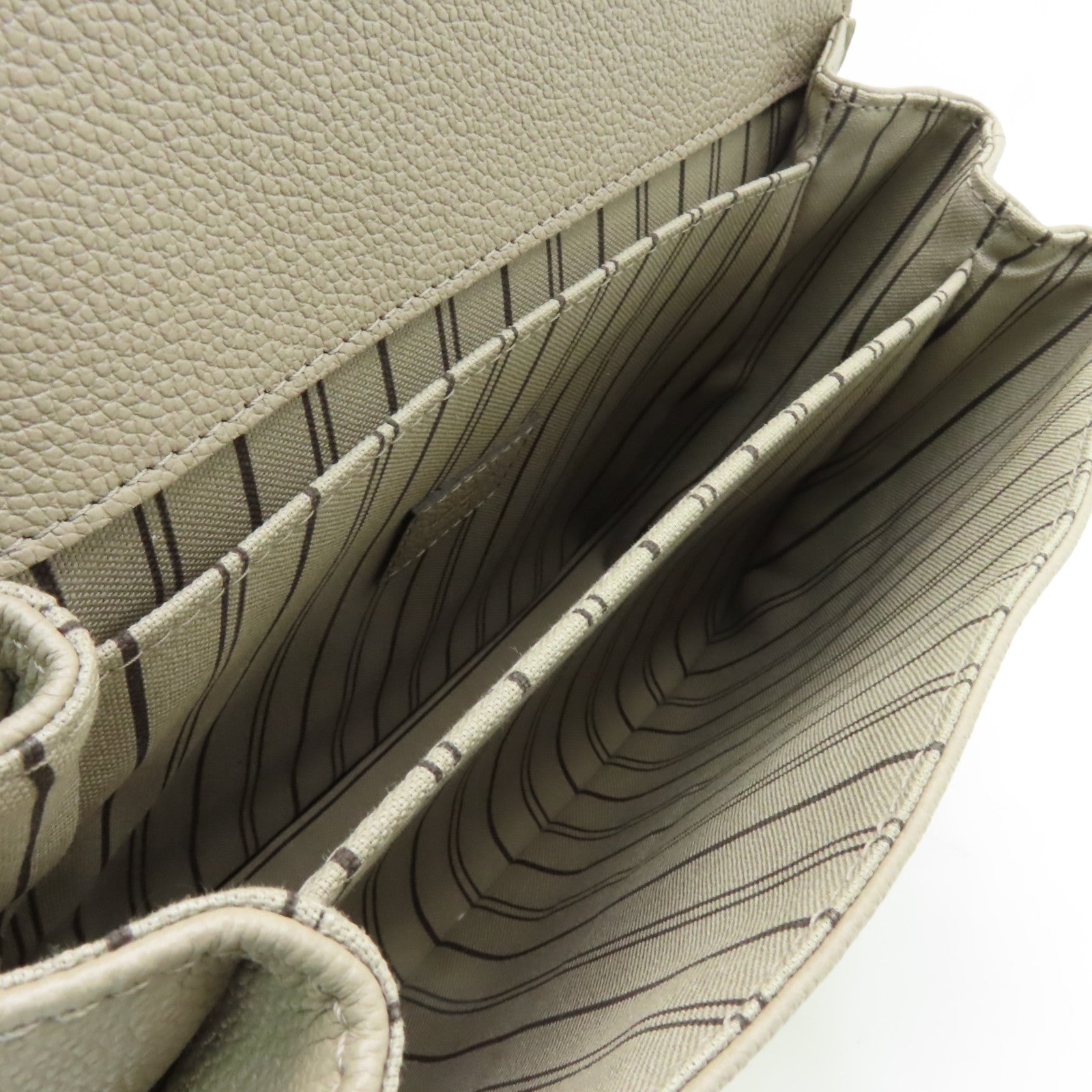 LOUIS VUITTON Monogram Empreinte Pochette Metis金扣手挽肩背兩用袋米色